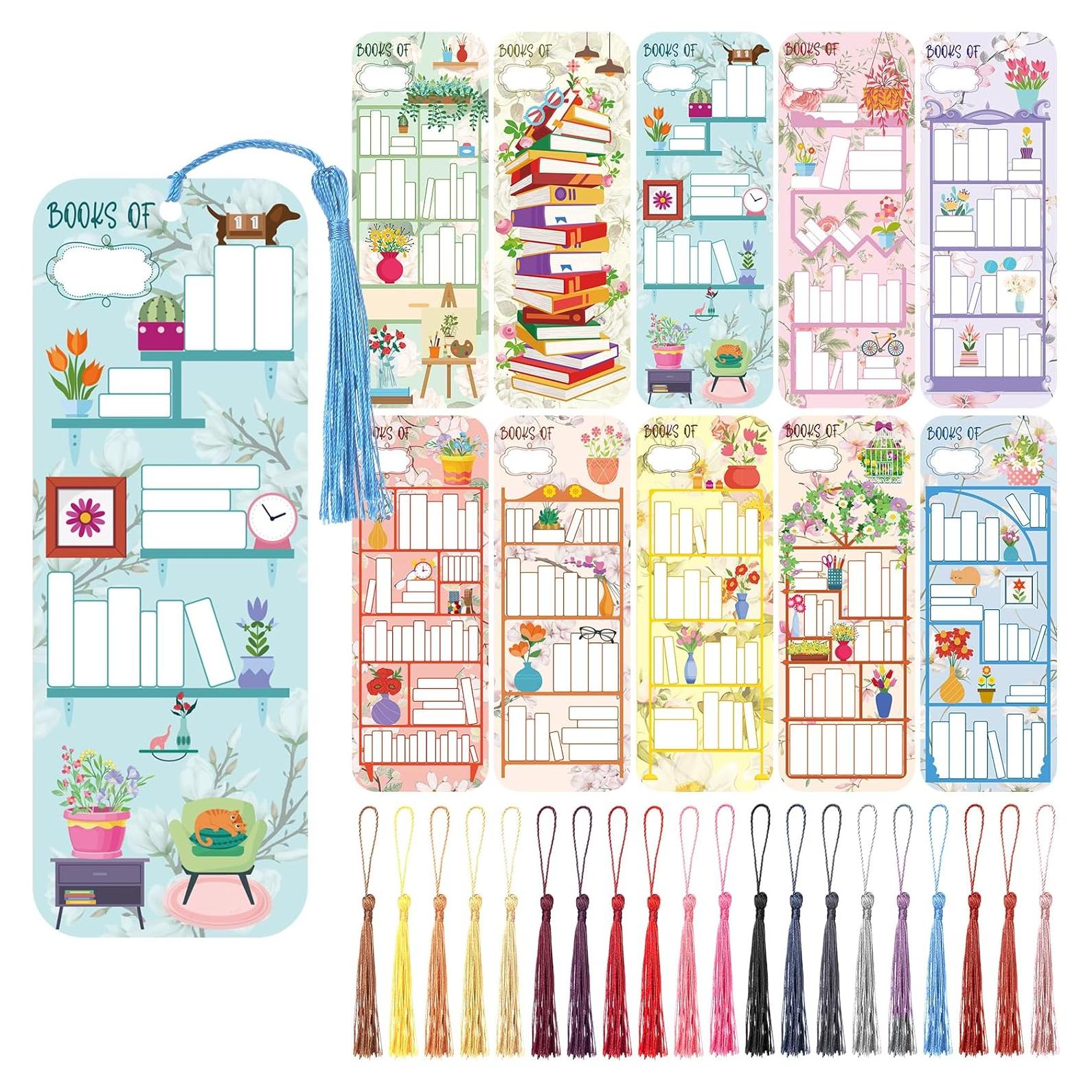 100 Marcadores de Libros Spakon con Borlas Multicolor 18x6.5cm