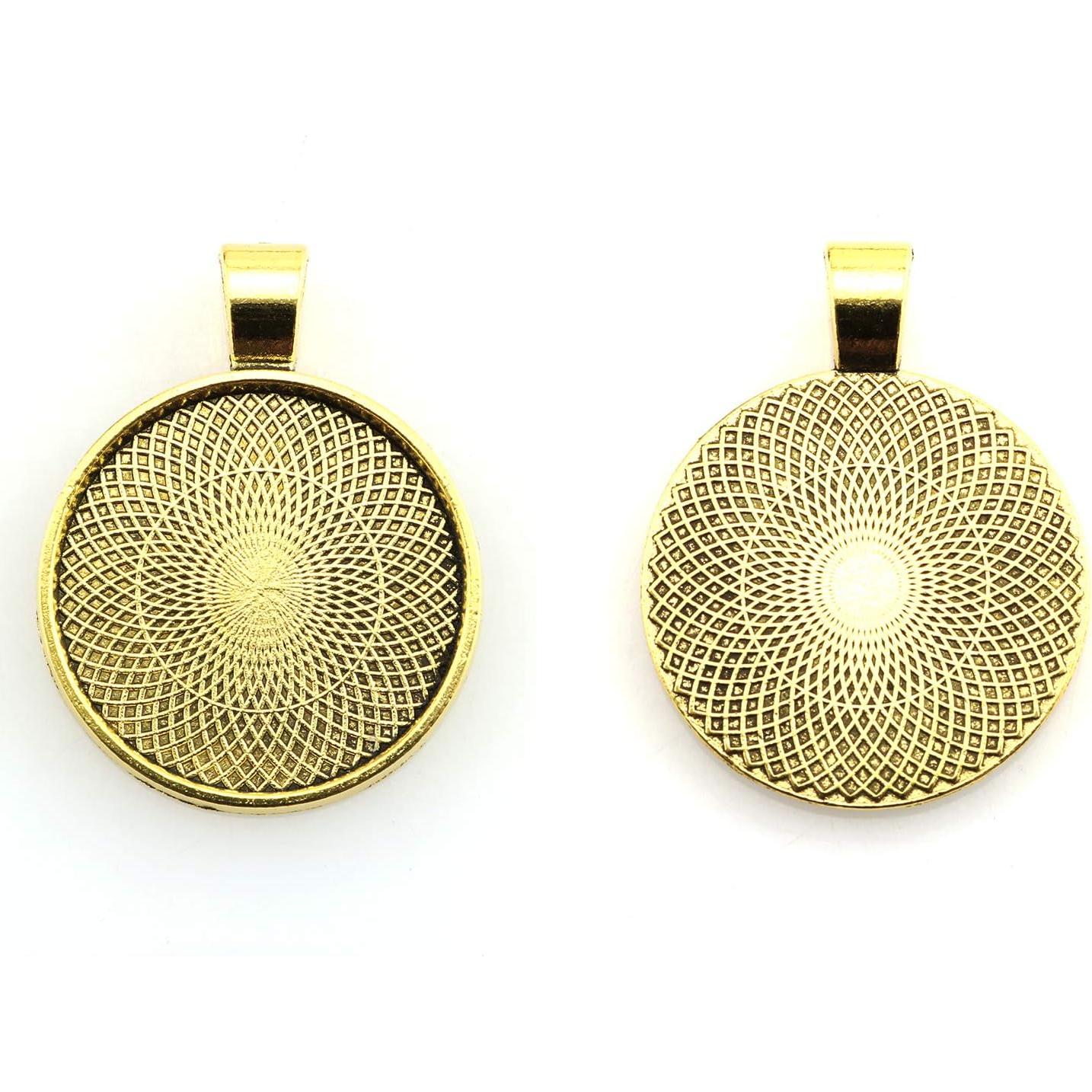 25 Bandejas Colgantes Bezel Lind Kitchen 25mm Oro Antiguo