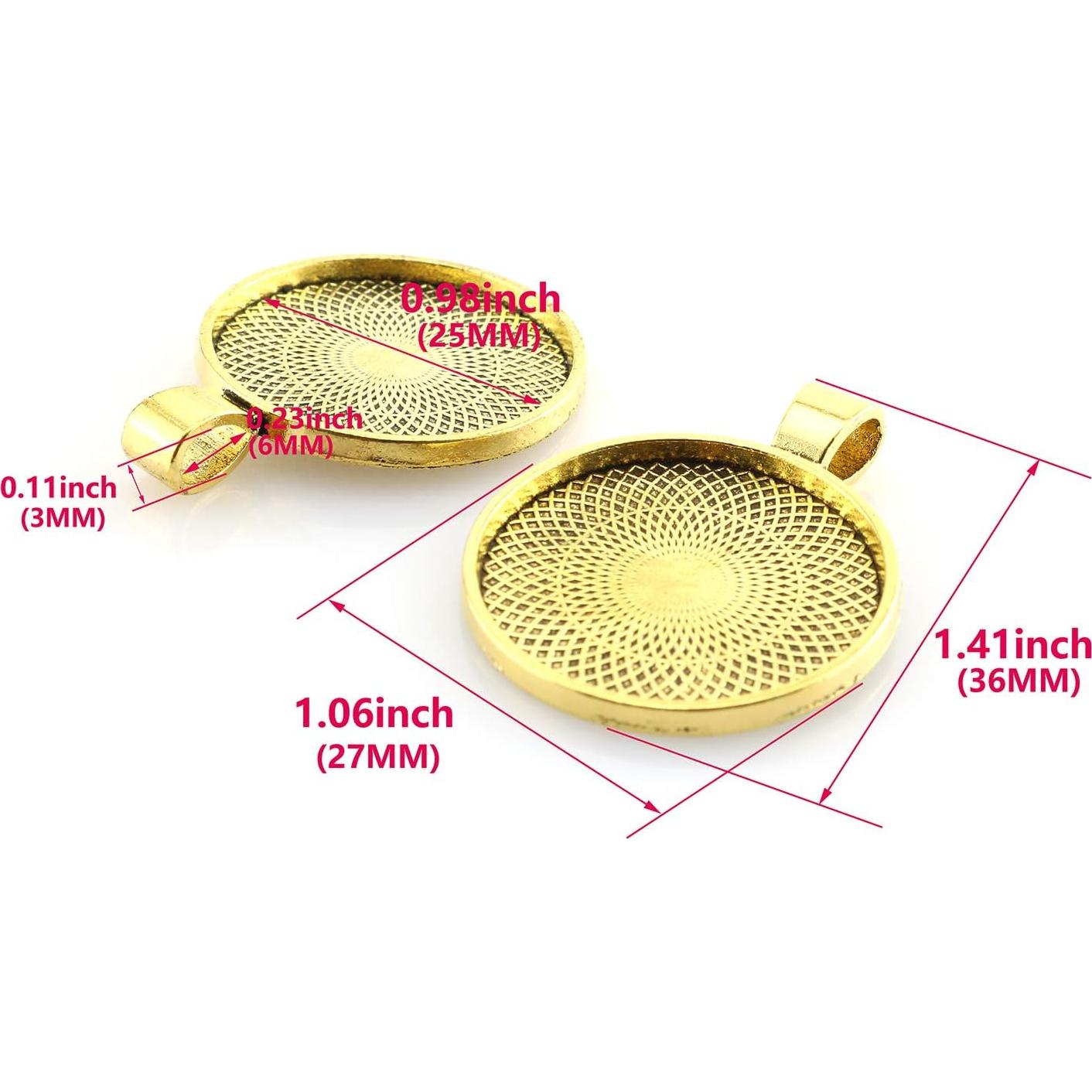 25 Bandejas Colgantes Bezel Lind Kitchen 25mm Oro Antiguo