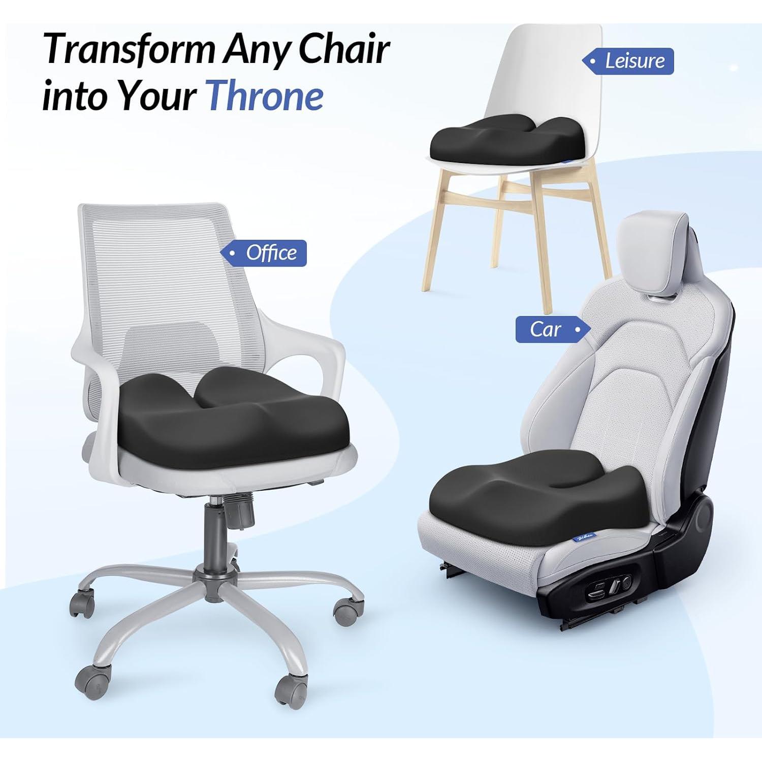 Cojín Ergonómico ZIKEE para Silla y Coche, Alivio Dolor Ciático