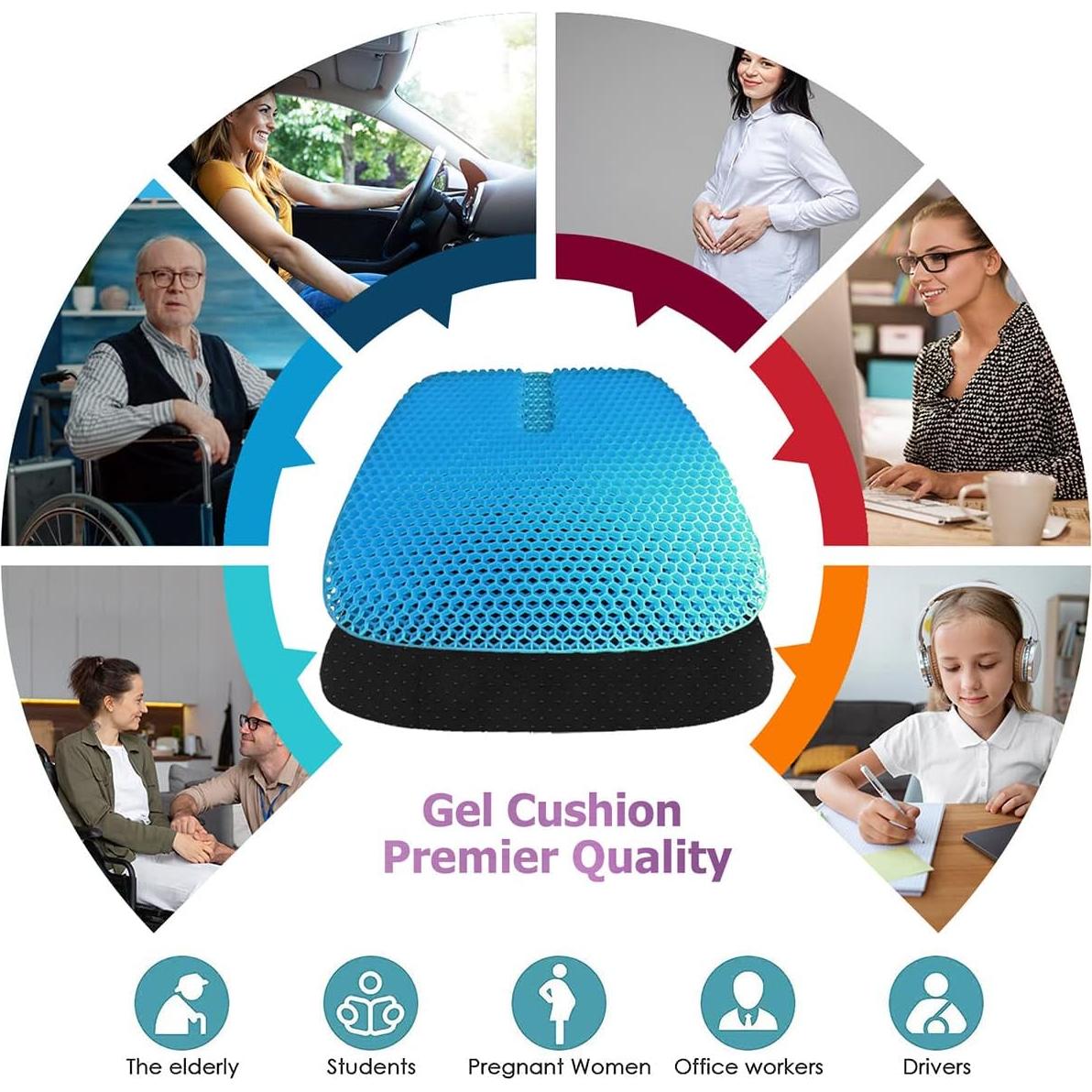 Cojín de Gel Masteymoh para Asientos 47x44 cm Alivio Presión