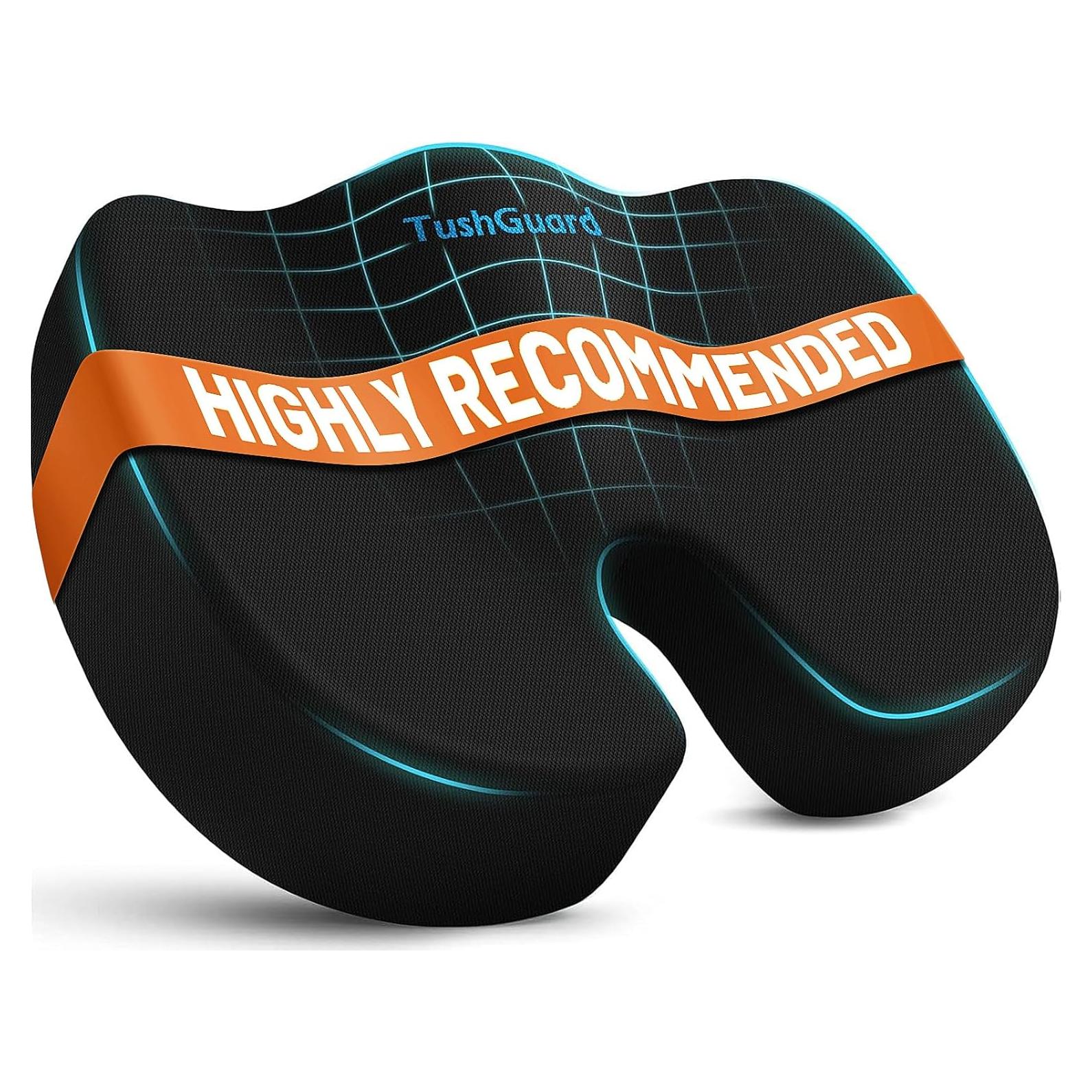 Cojín de Espuma de Memoria TushGuard Antideslizante Negro