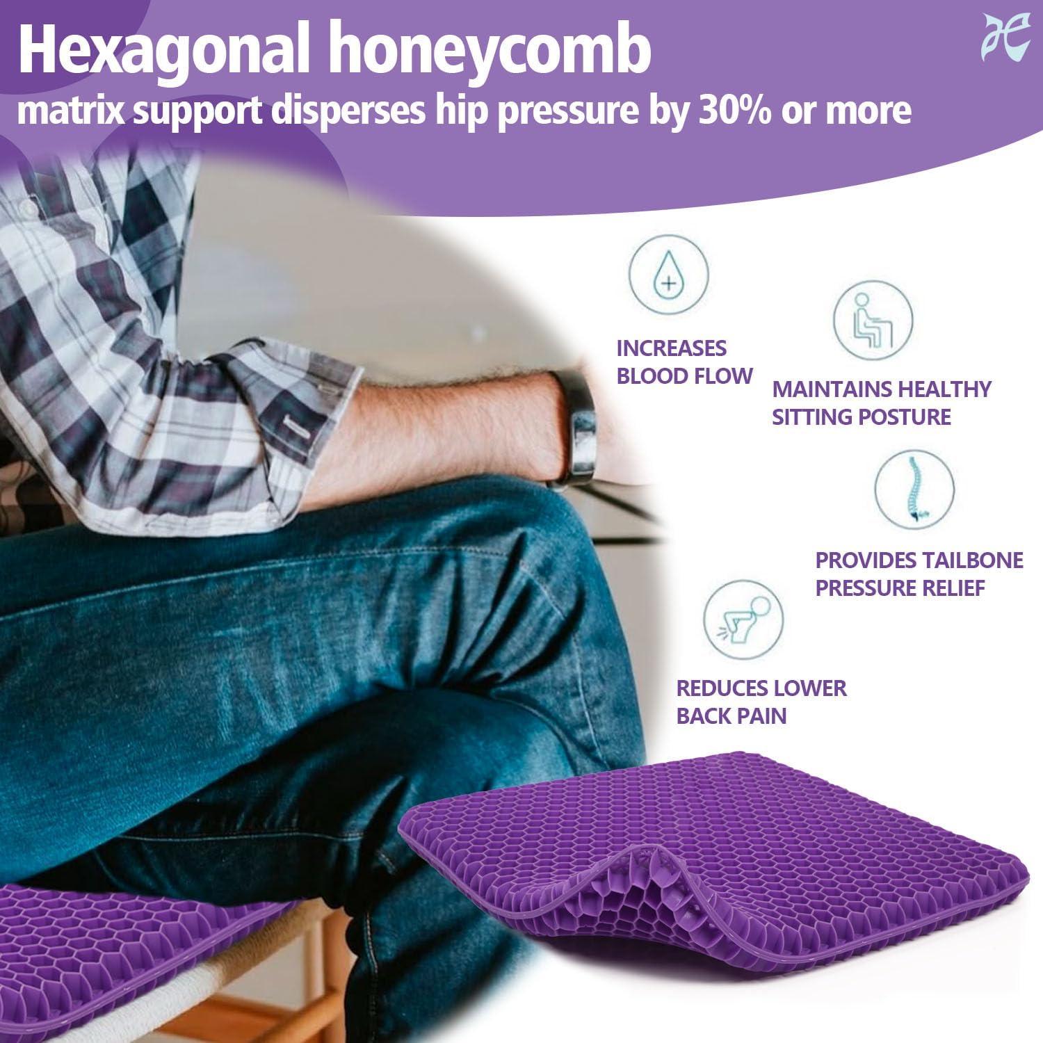 Cojín de Gel Morado JAEMEYEM 50x50 cm Antideslizante