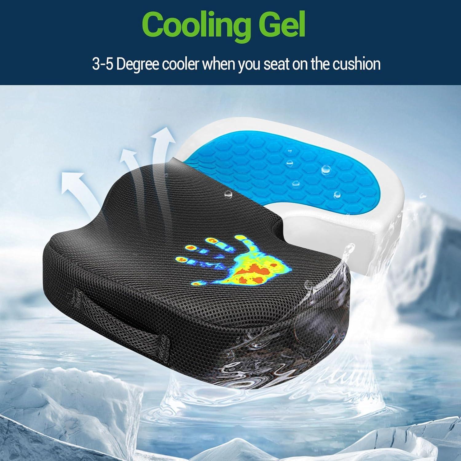 Cojín de Asiento de Gel Season Guard - Espuma Viscoelástica Negro