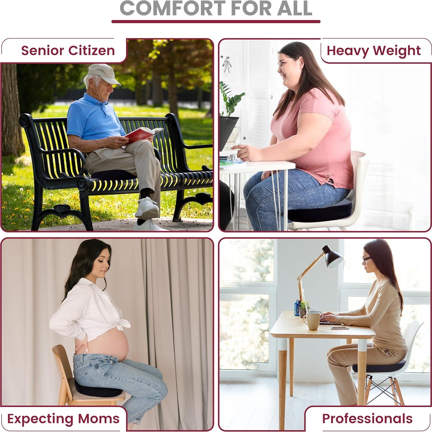 Cojín de Asiento de Espuma de Memoria Gel LDC BSC01 - Alivio Espalda