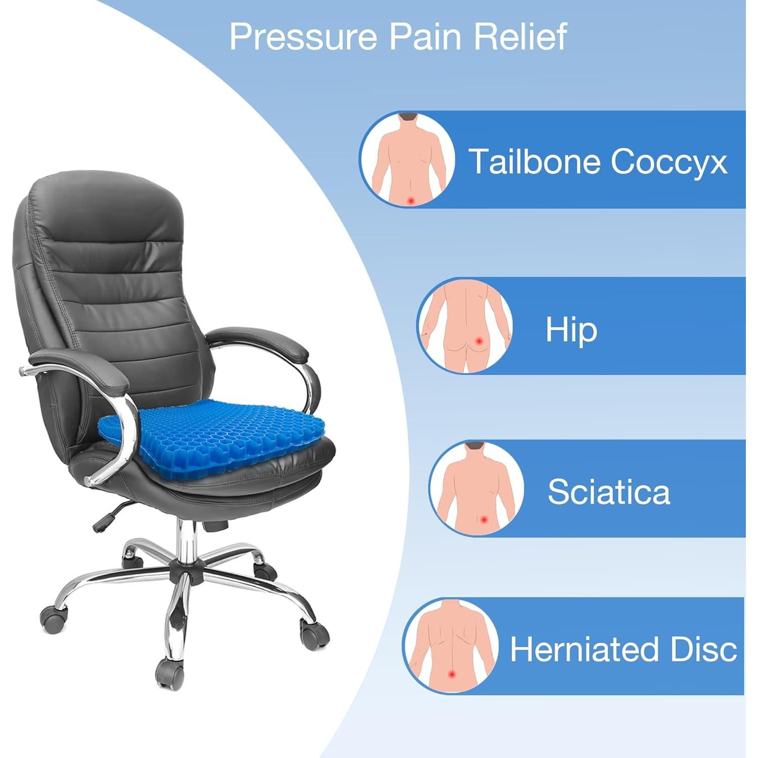 Cojín de Gel Abroca 42x37cm Alivio Dolor Ciática y Cola