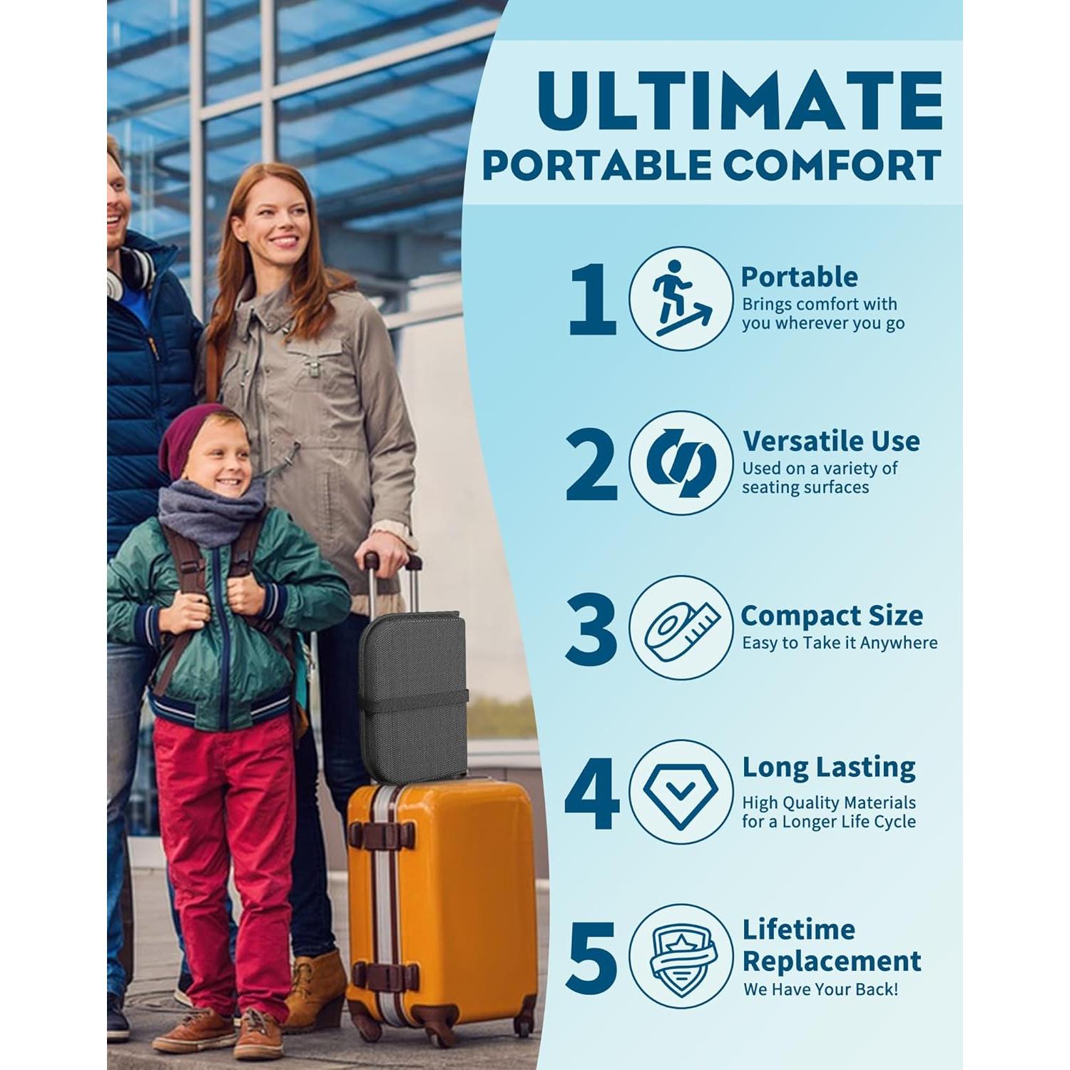 Cojín de Gel Portátil JarryStart 36.8x26.7cm Gris Oscuro