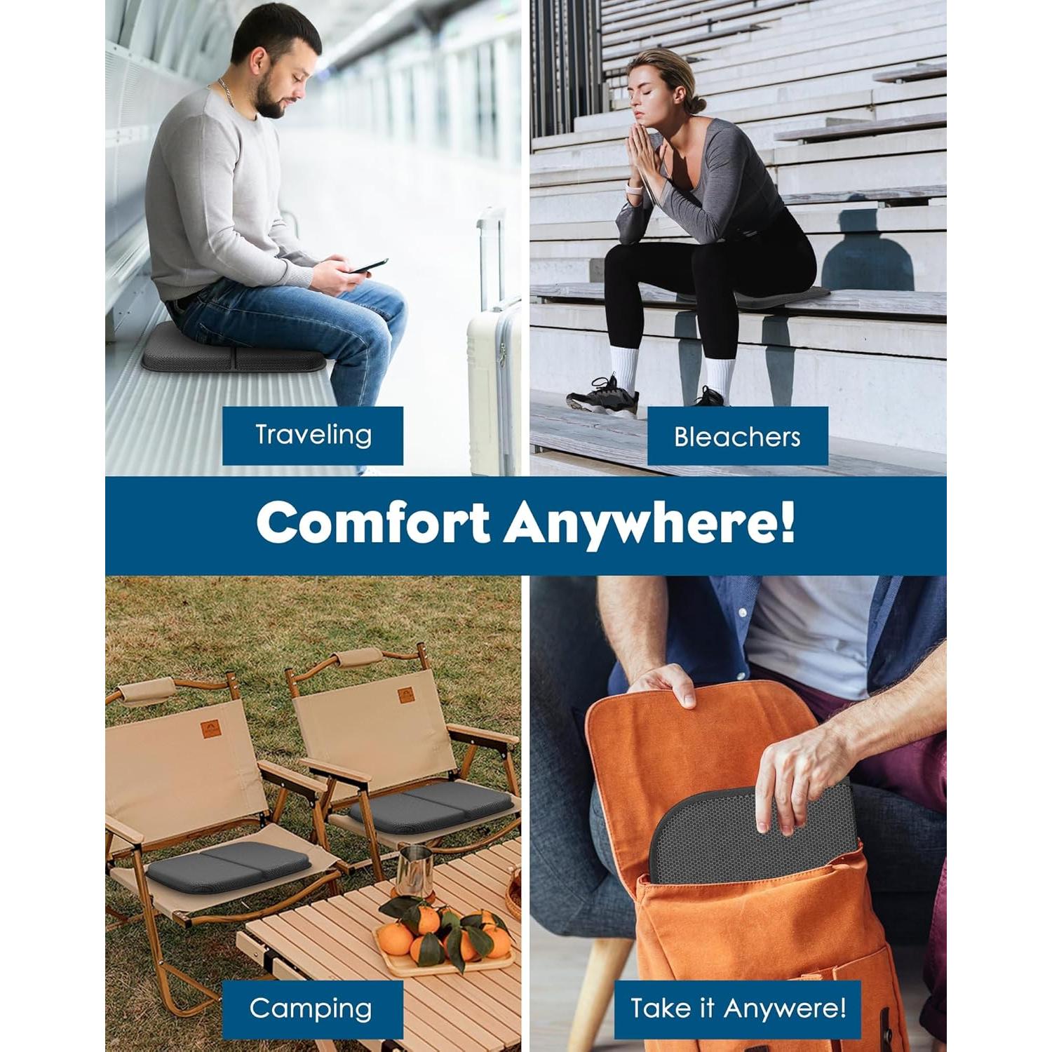 Cojín de Gel Portátil JarryStart 36.8x26.7cm Gris Oscuro