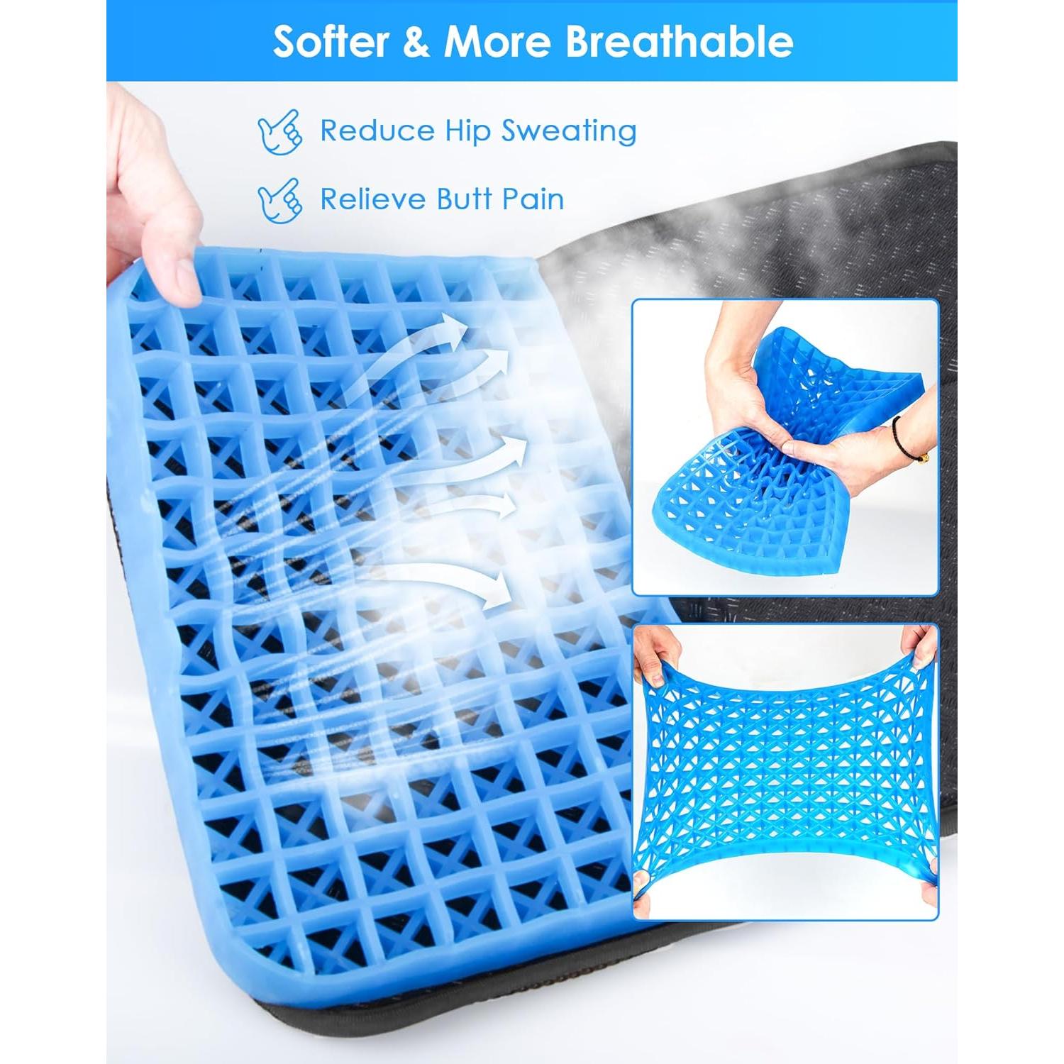 Cojín de Gel Portátil JarryStart 36.8x26.7cm Gris Oscuro