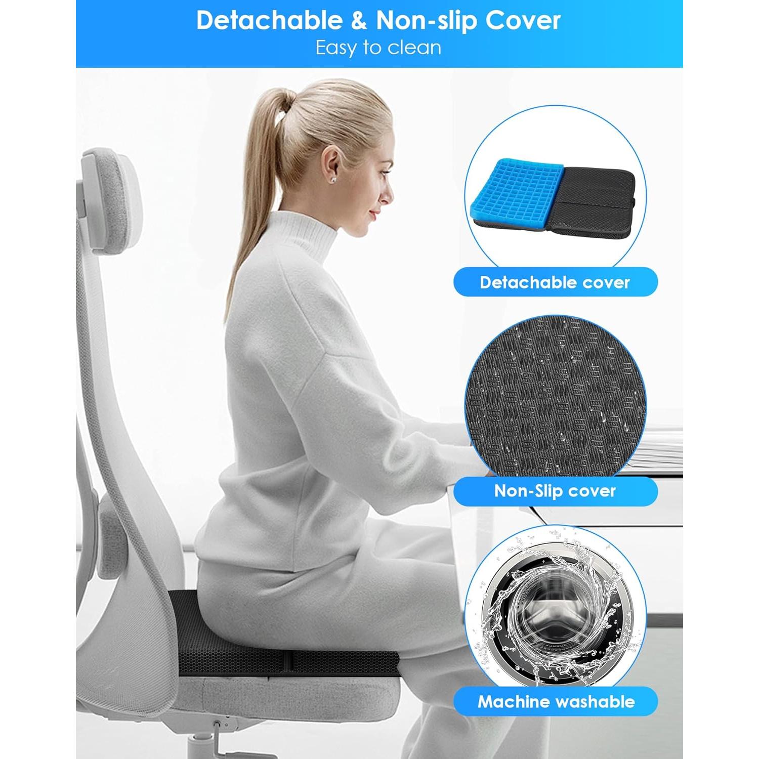 Cojín de Gel Portátil JarryStart 36.8x26.7cm Gris Oscuro