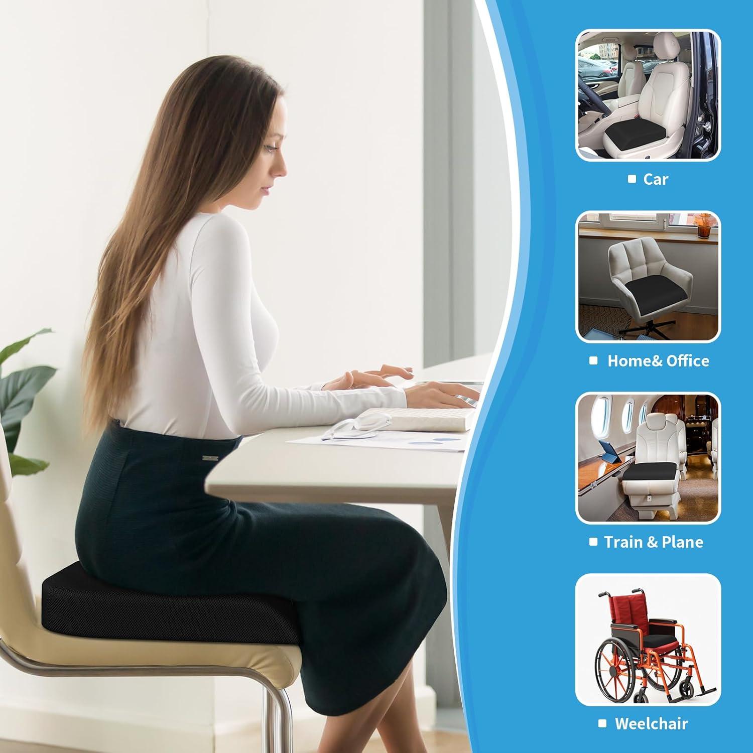 Cojín Grande TranquilRelax Negro para Silla de Oficina y Coche