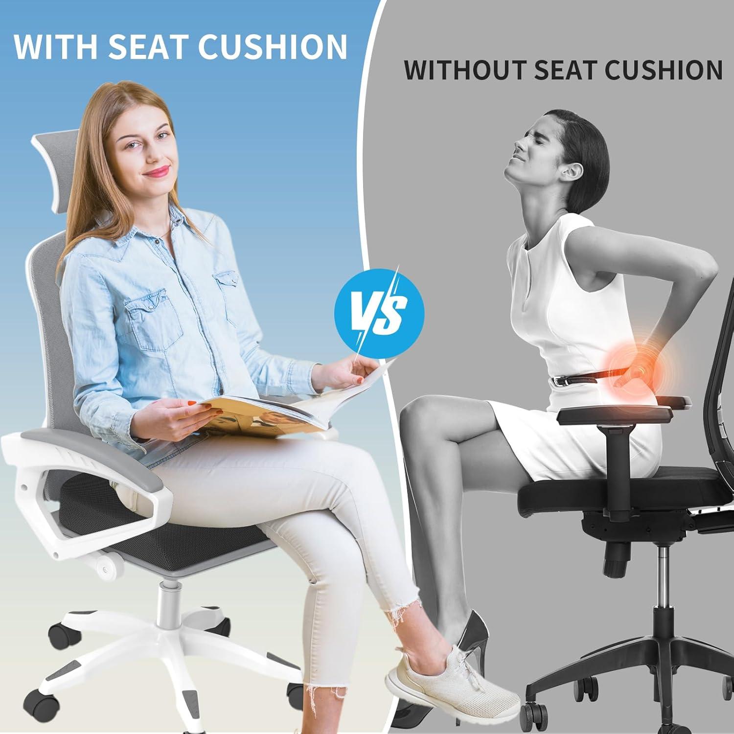 Cojín Grande TranquilRelax Negro para Silla de Oficina y Coche