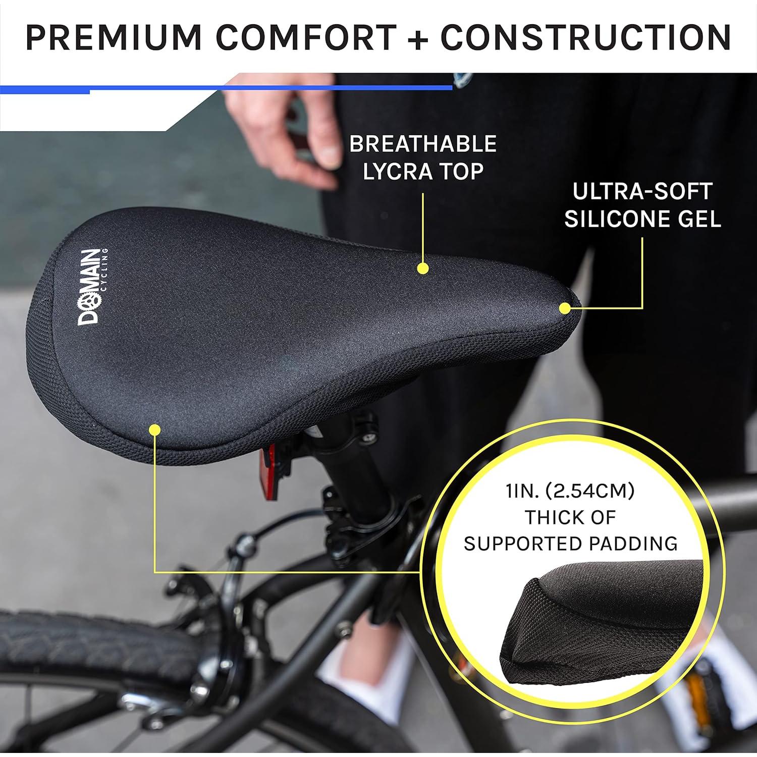 Funda de Asiento de Gel Domain Cycling 26.7x17.8cm Negro