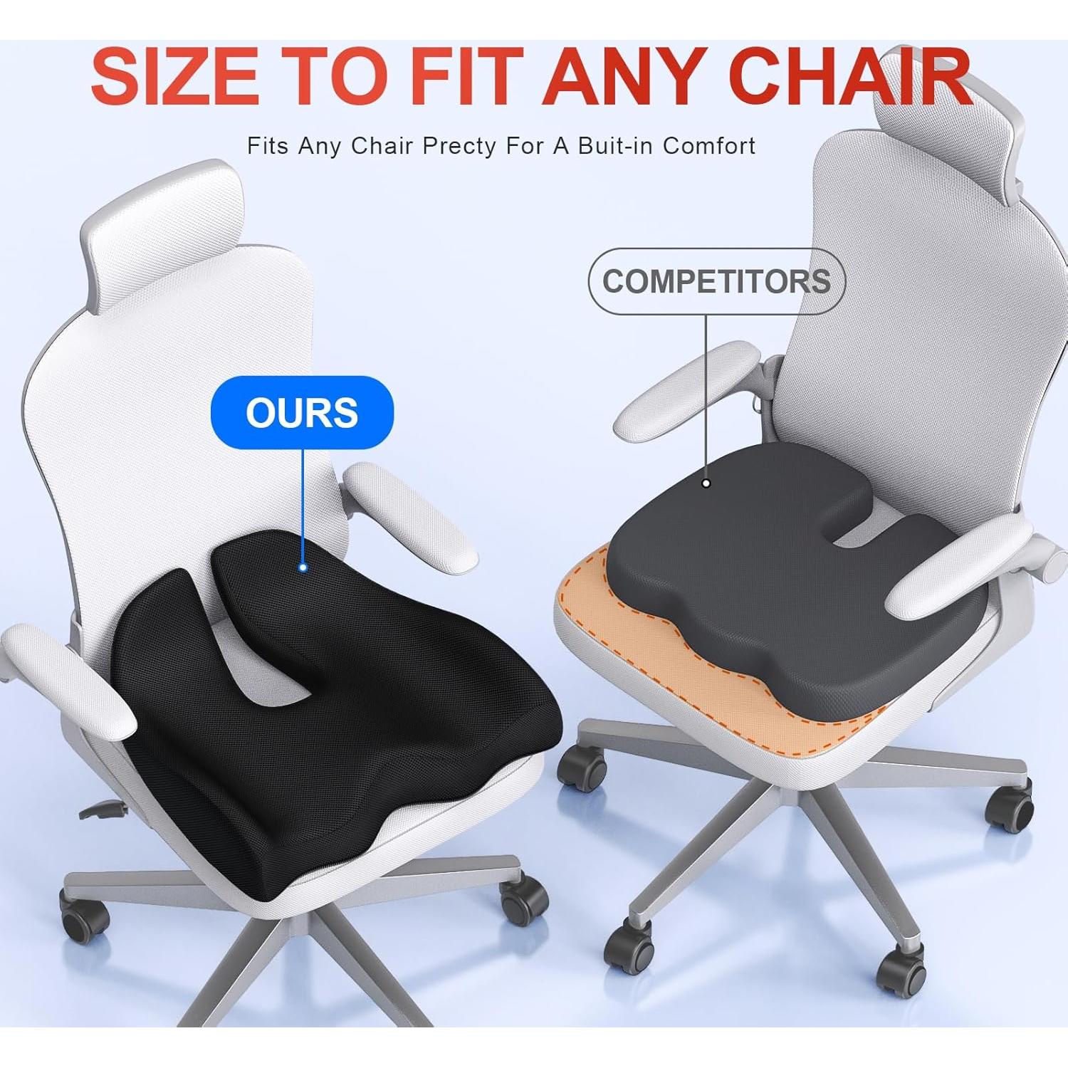 Cojín de Asiento Ergonómico Benazcap Extra Grande con Funda