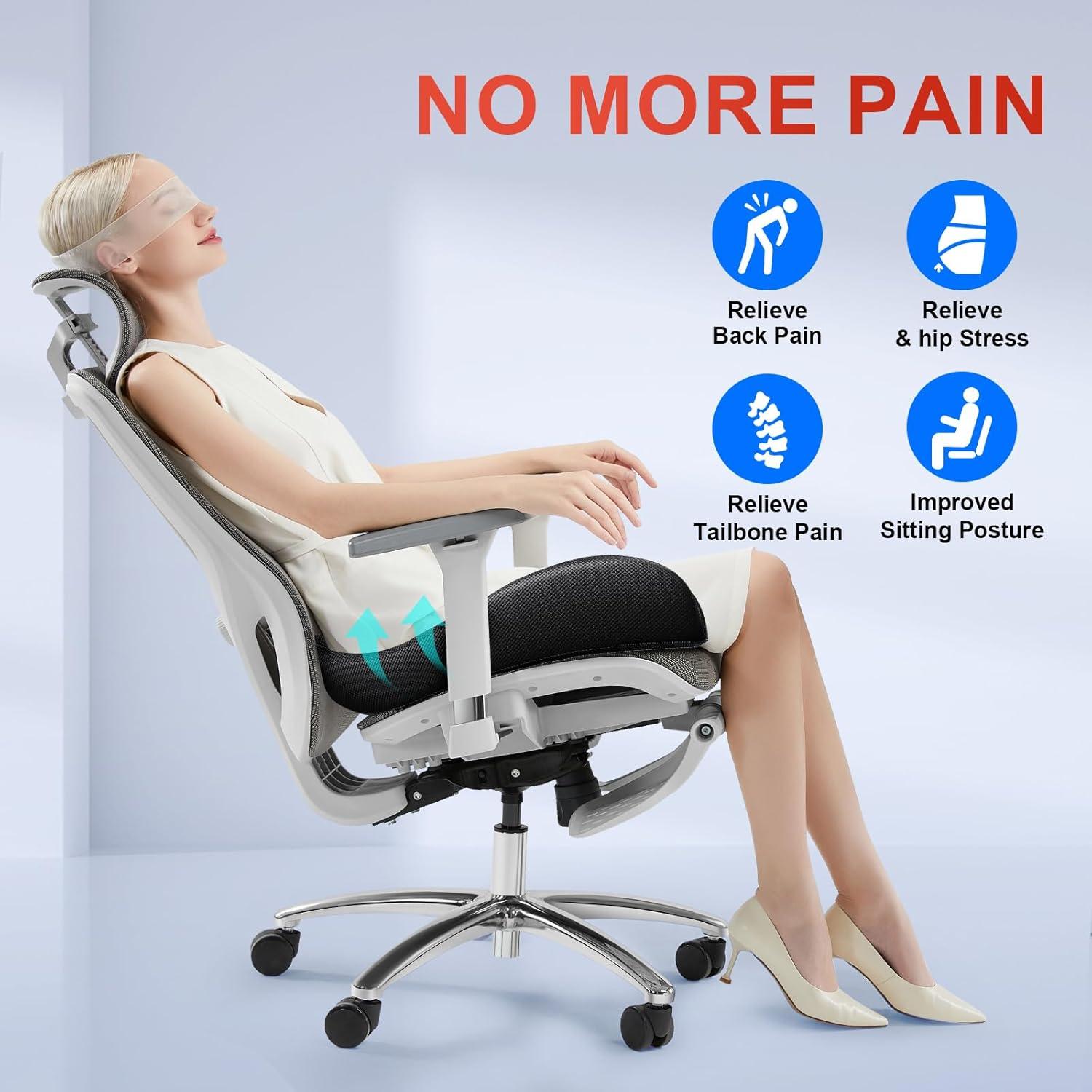 Cojín de Asiento Ergonómico Benazcap Extra Grande con Funda
