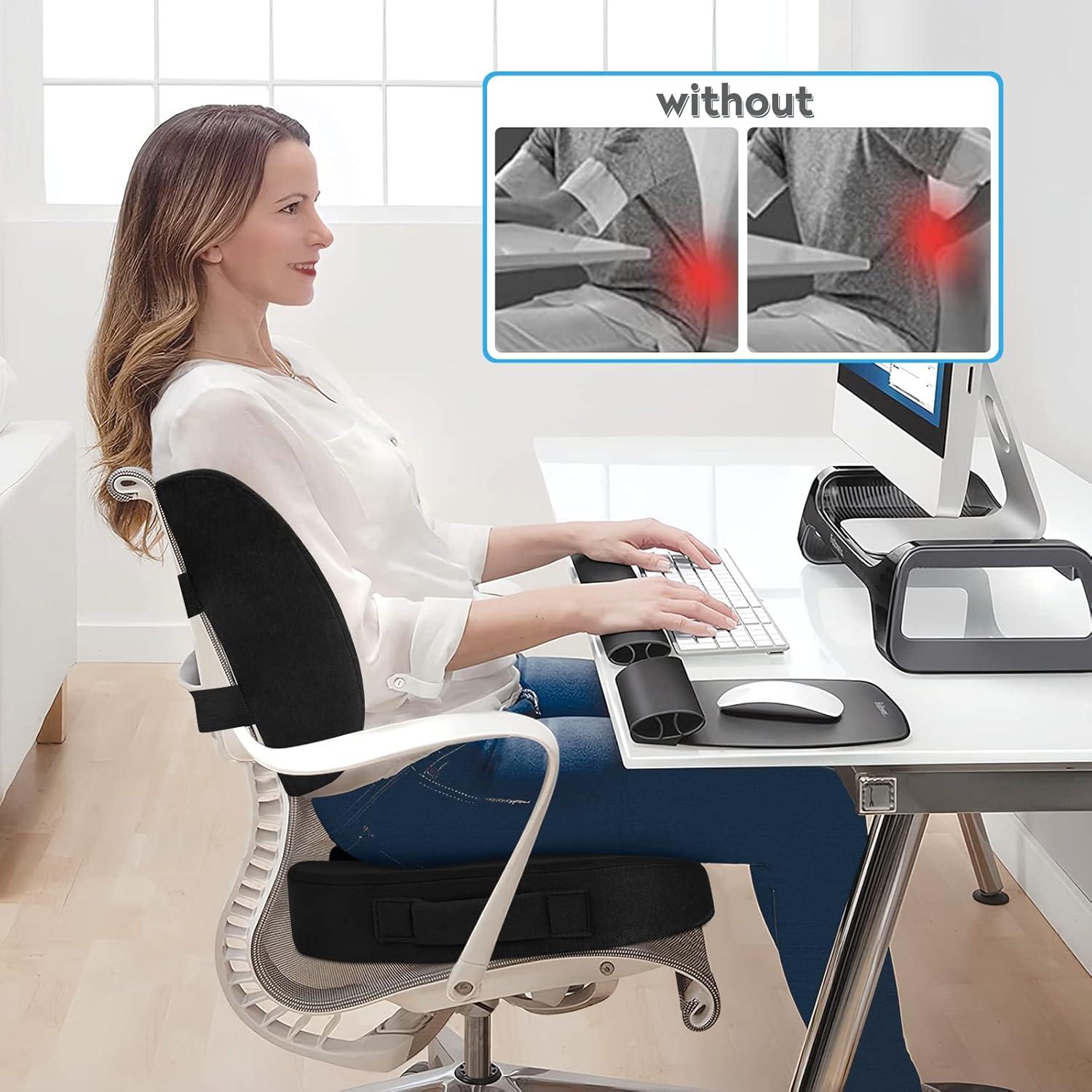 Cojín de Asiento y Almohada Lumbar CloudBliss Negro