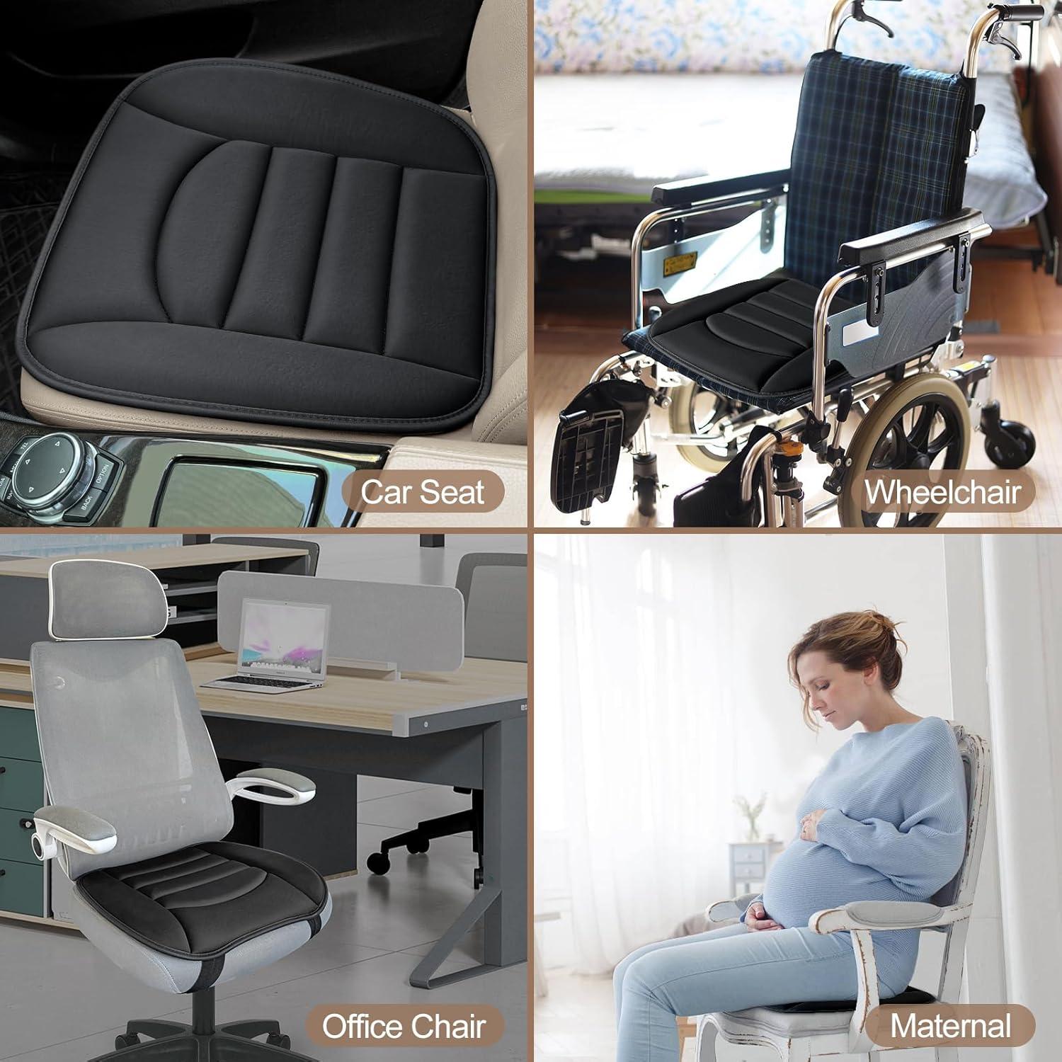 Cojín de Asiento de Coche BOPUOVRE Espuma Viscoelástica 49.8x45.7x3.0cm