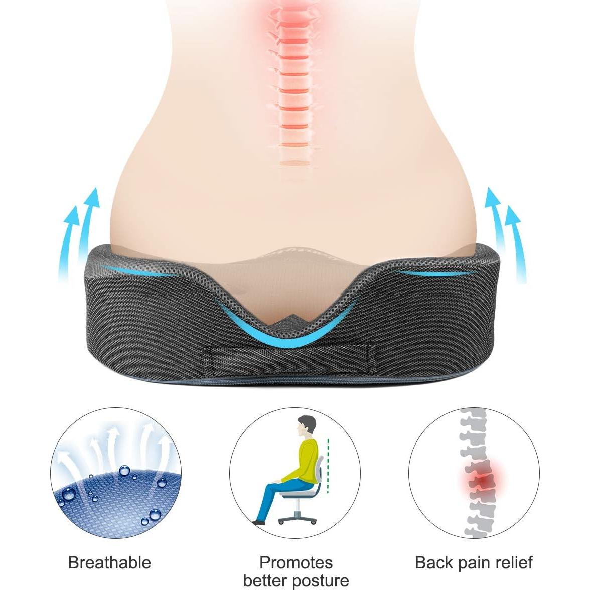 Almohadilla para Asiento LOUTYTUO Espuma de Memoria 45x39cm
