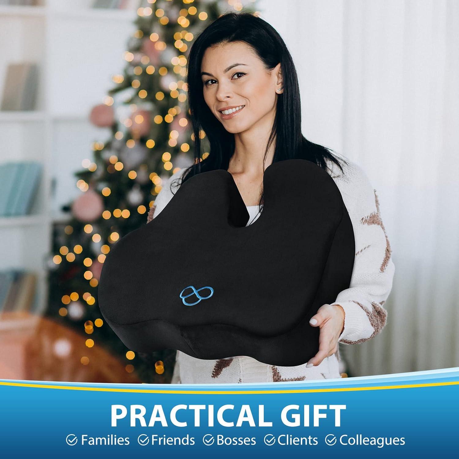 Cojín de Asiento BlissTrends Espuma Viscoelástica 46x41cm Negro