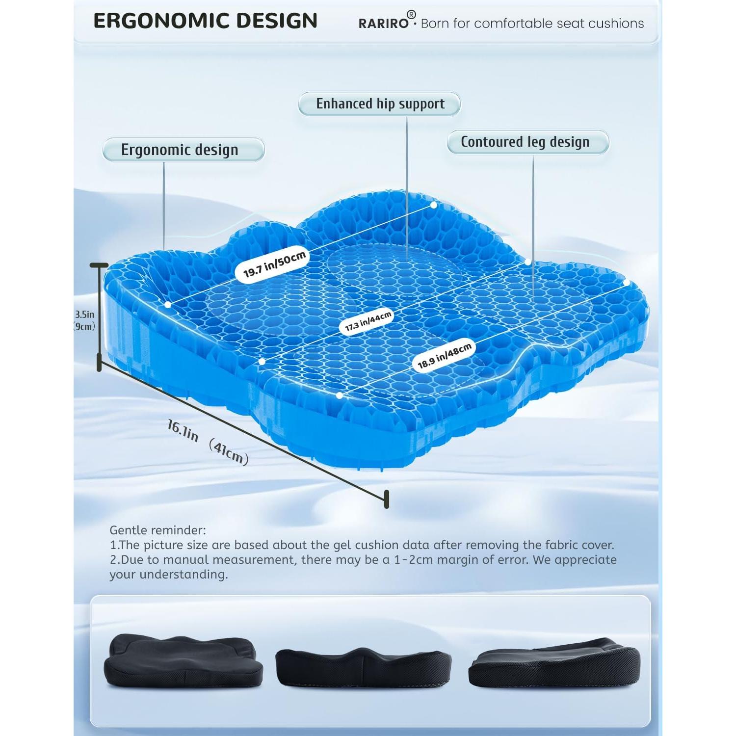 Cojín de Gel RARIRO 50x40.6 cm para Alivio de Presión