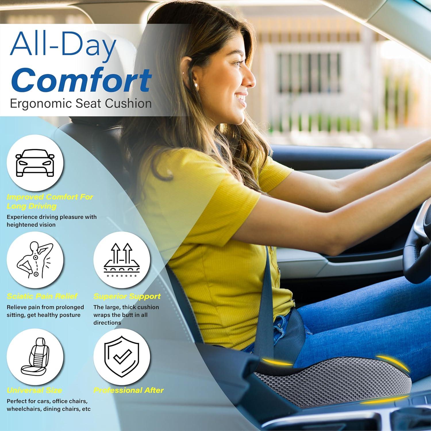 Cojín Ergonómico Allaboutsla para Asiento de Coche - Alivio Dolor Ciático