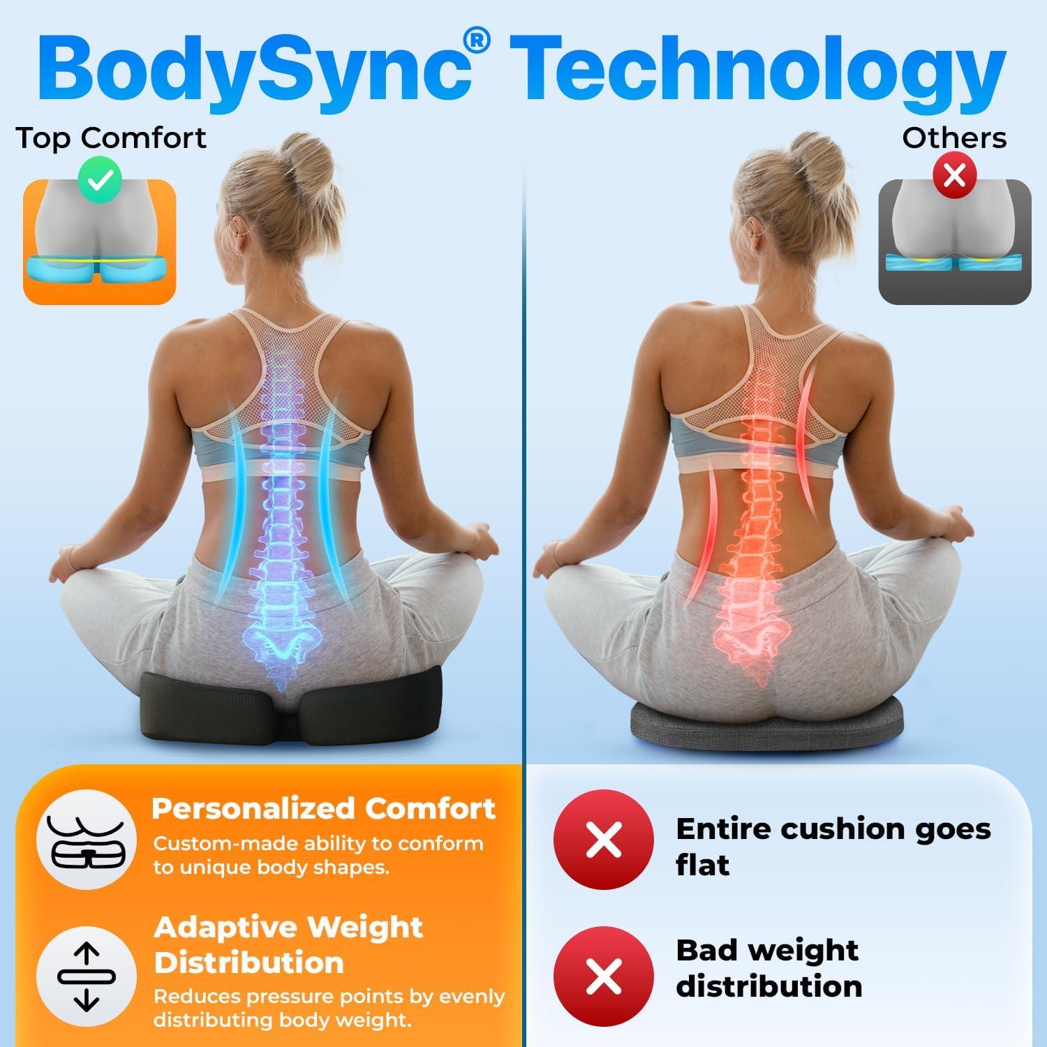 Cojín de Asiento Ergonómico TOP COMFORT con Gel y Espuma Viscoelástica