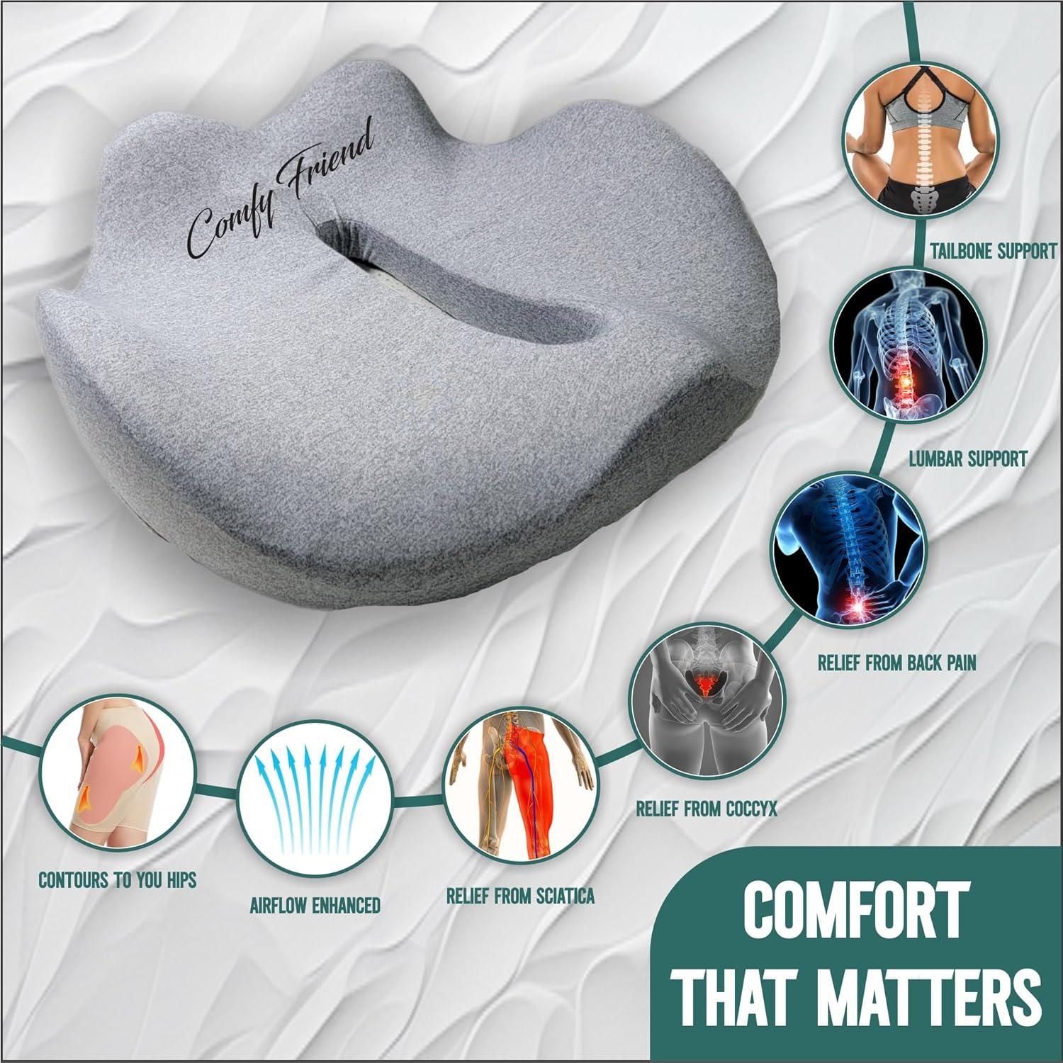 Cojín de Asiento X-Large ComfyFriend Espuma Viscoelástica Gel