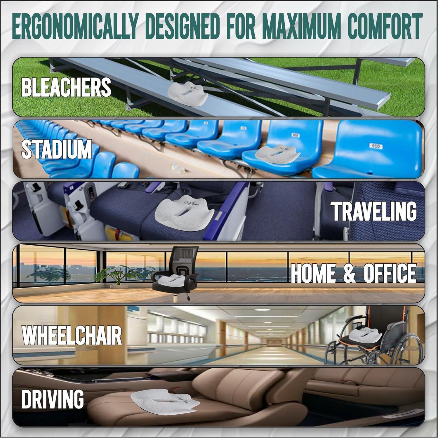 Cojín de Asiento X-Large ComfyFriend Espuma Viscoelástica Gel