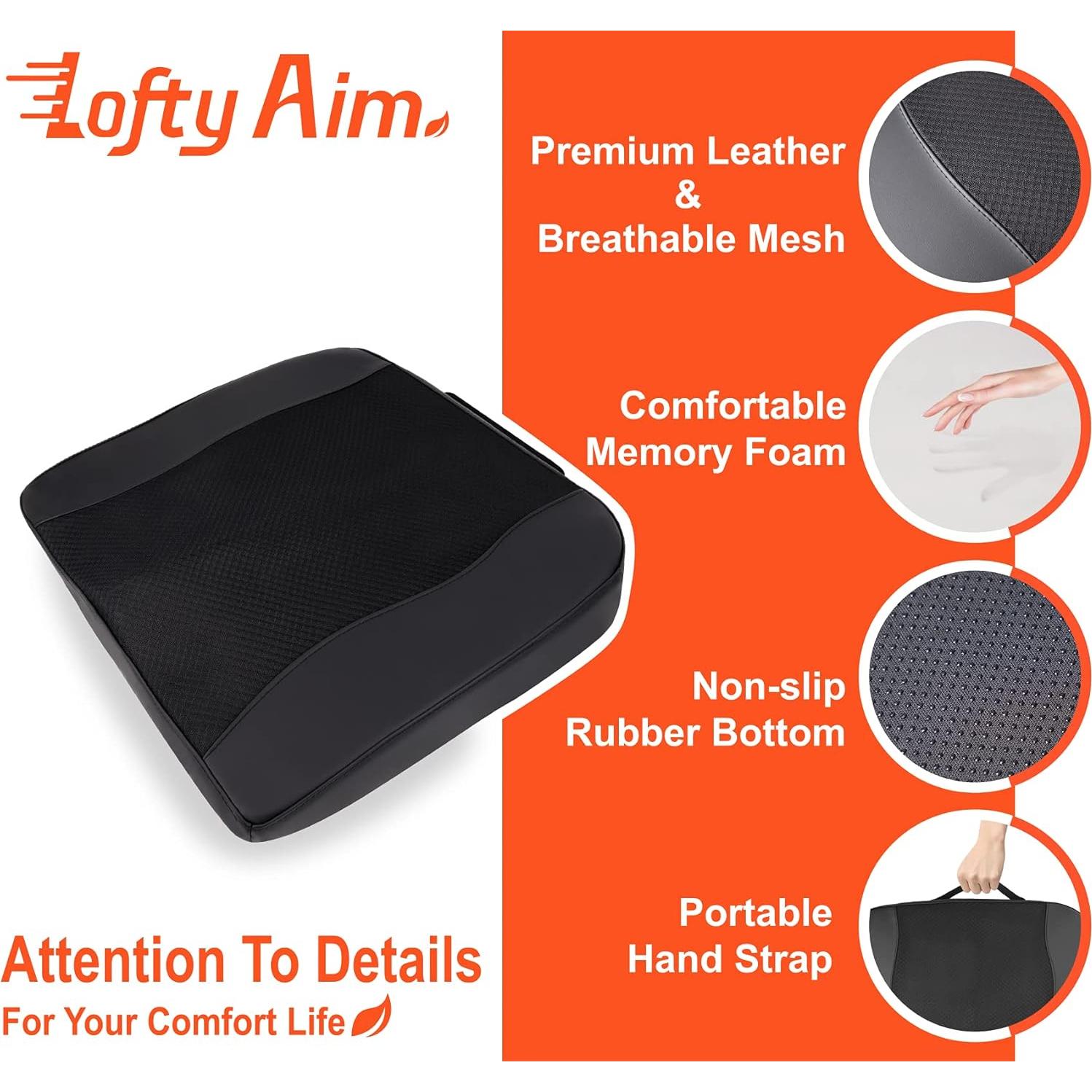 Cojín de Asiento Ergonómico Lofty Aim - Espuma de Memoria 45x43cm