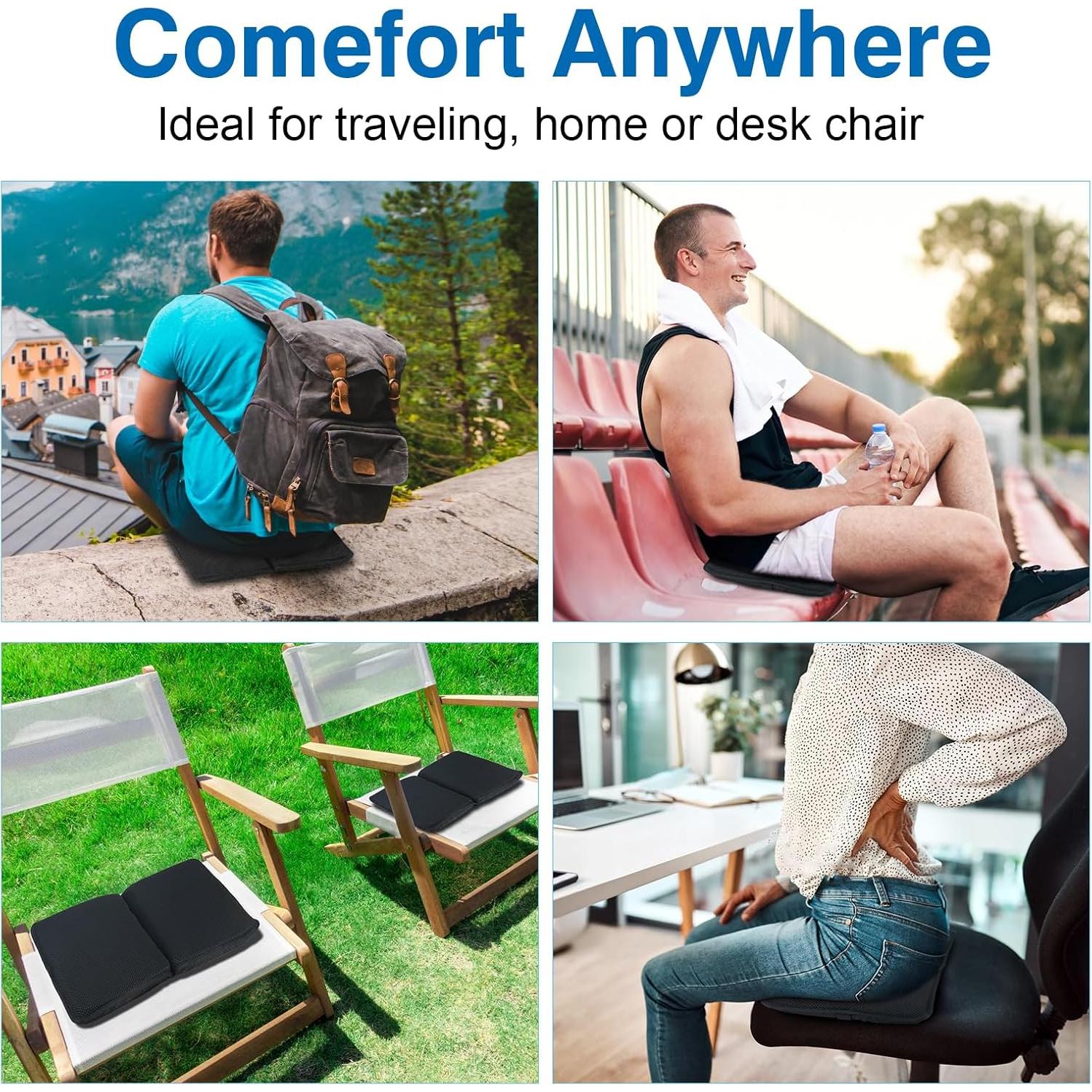 Cojín de Asiento de Gel Portátil Demine - Plegable para Viajes