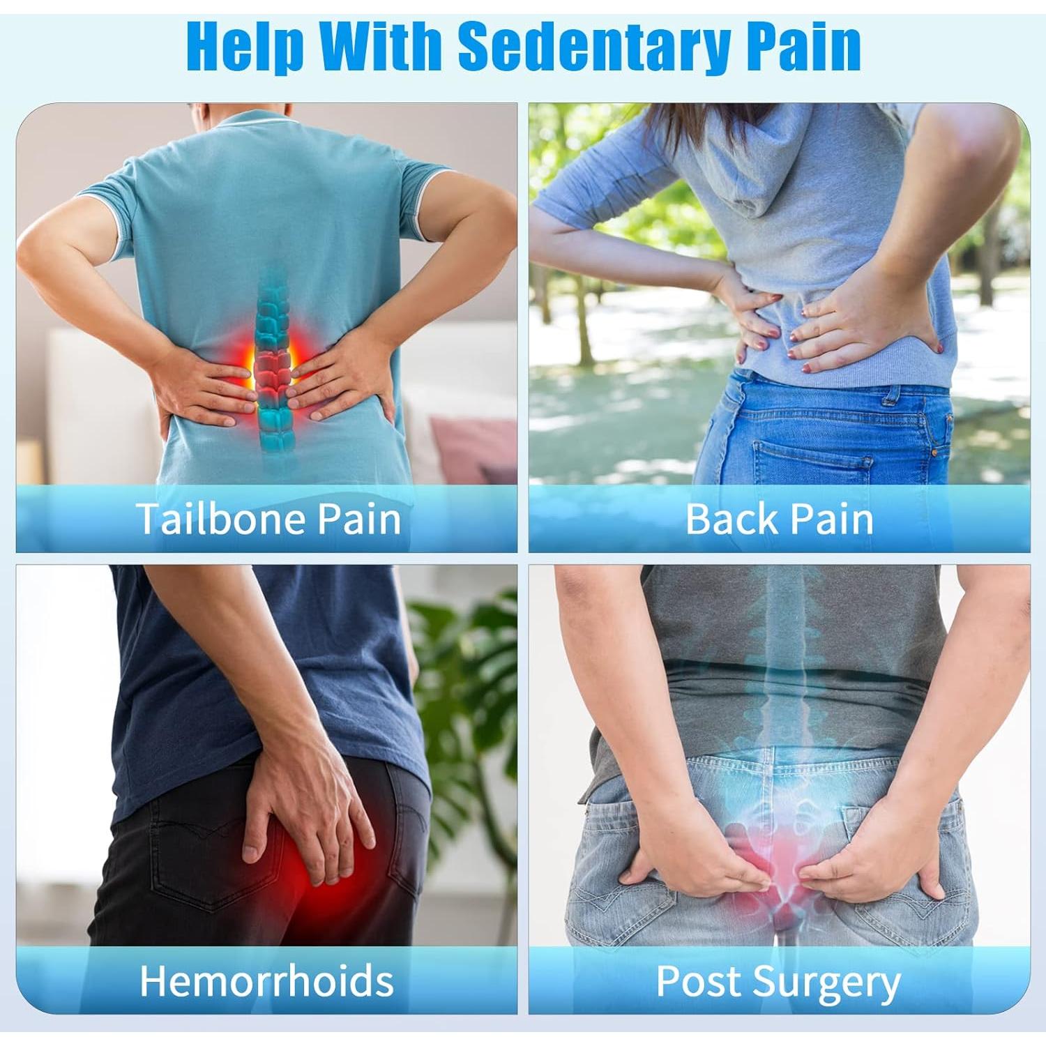 Cojín de Asiento Ergonómico BlissTrends Negro 44.2x34cm