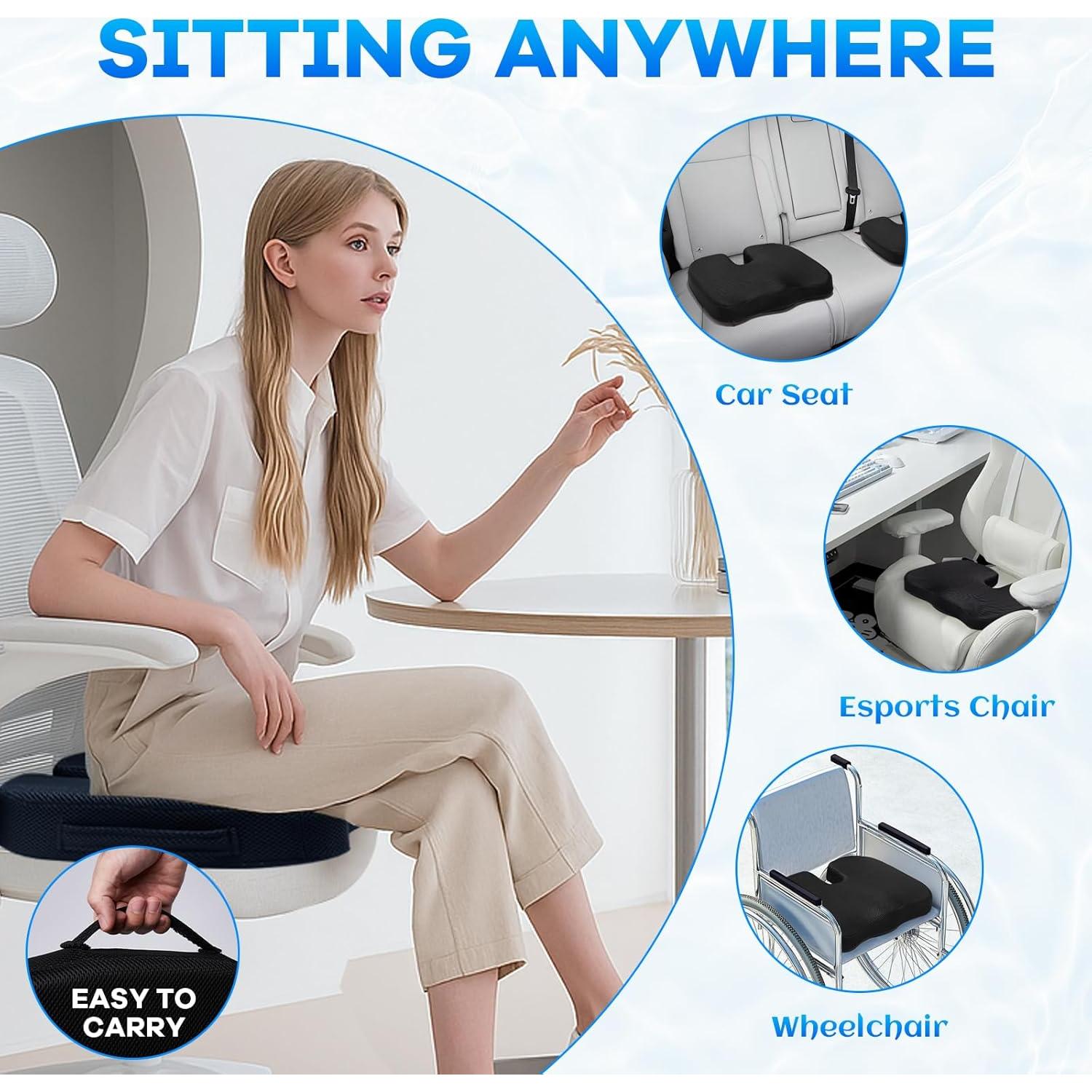 Cojín de Asiento Ergonómico Watshyon con Gel y Almohada Lumbar