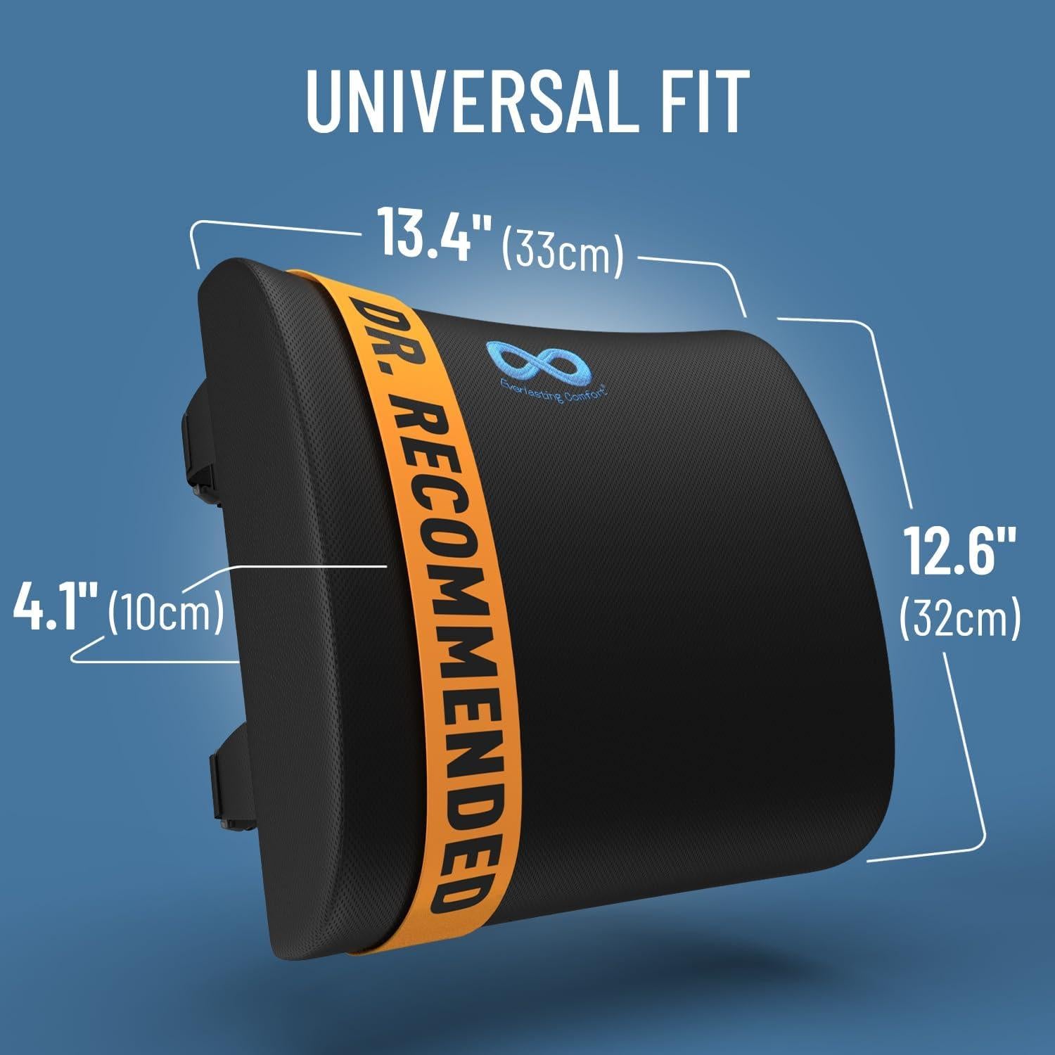 Cojín Lumbar Everlasting Comfort Espuma Viscoelástica Negro