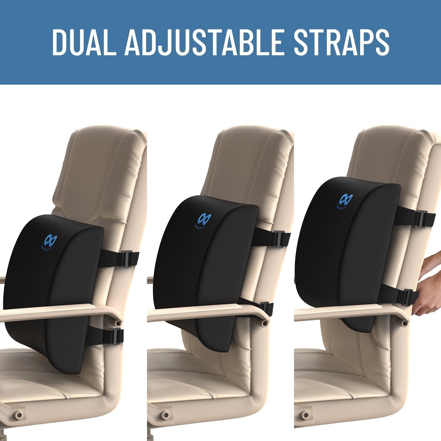 Cojín Lumbar Everlasting Comfort Espuma Viscoelástica Negro