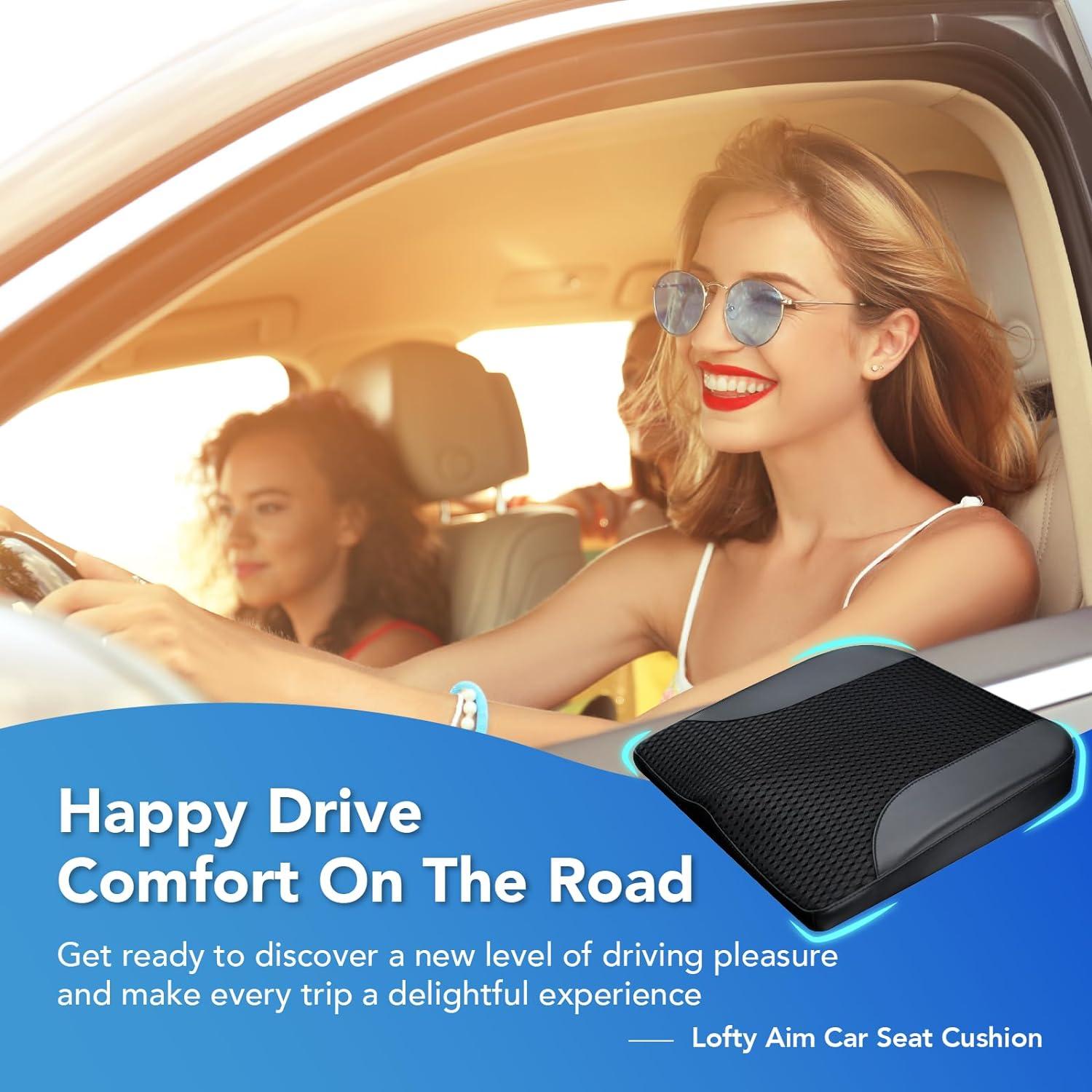Cojín de Asiento para Coche Lofty Aim - Espuma Viscoelástica Negro