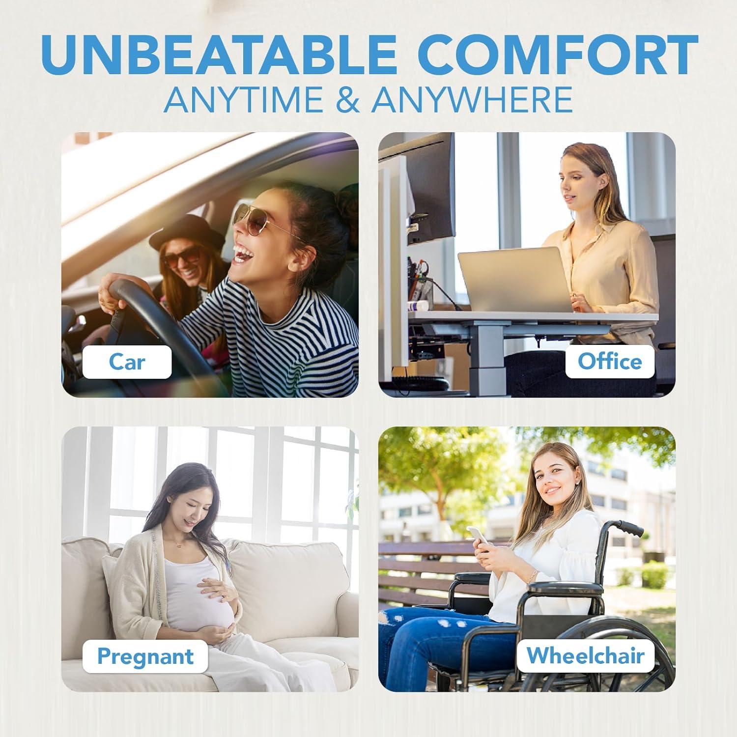 Cojín de Asiento para Coche Lofty Aim - Espuma Viscoelástica Negro