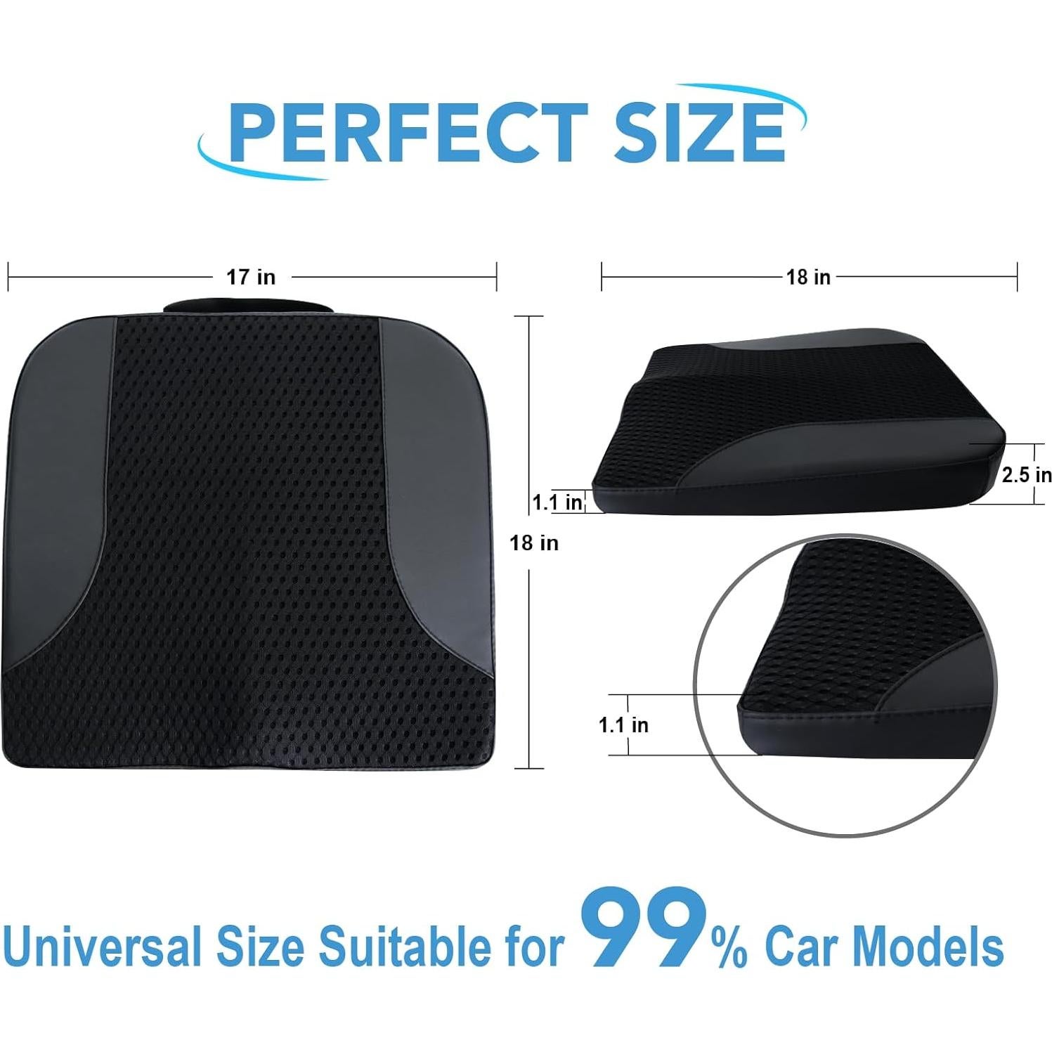 Cojín de Asiento para Coche Lofty Aim - Espuma Viscoelástica Negro