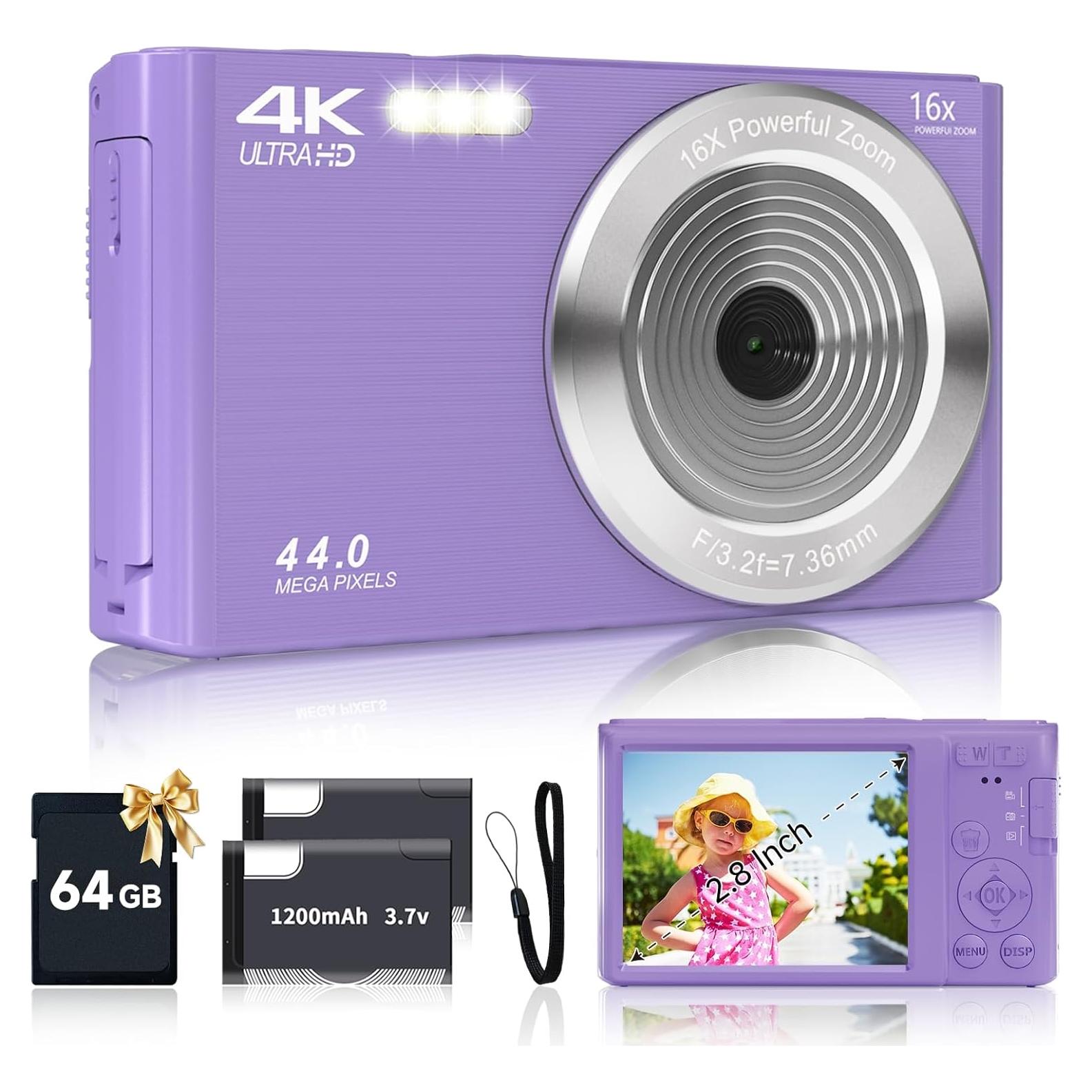 Cámara Digital SMARTKLIK 44MP FHD 4K Compacta Púrpura