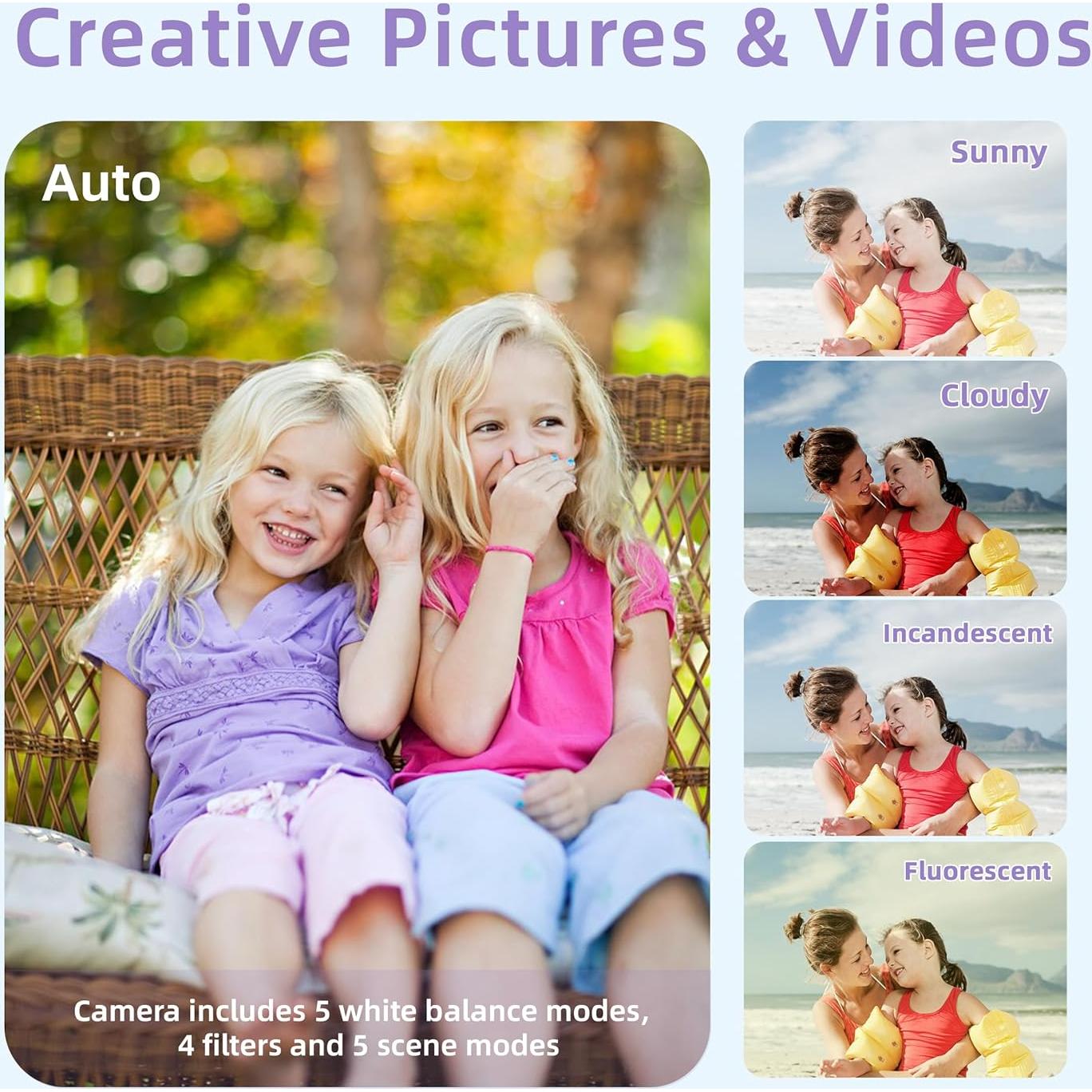 Cámara Digital SMARTKLIK 44MP FHD 4K Compacta Púrpura