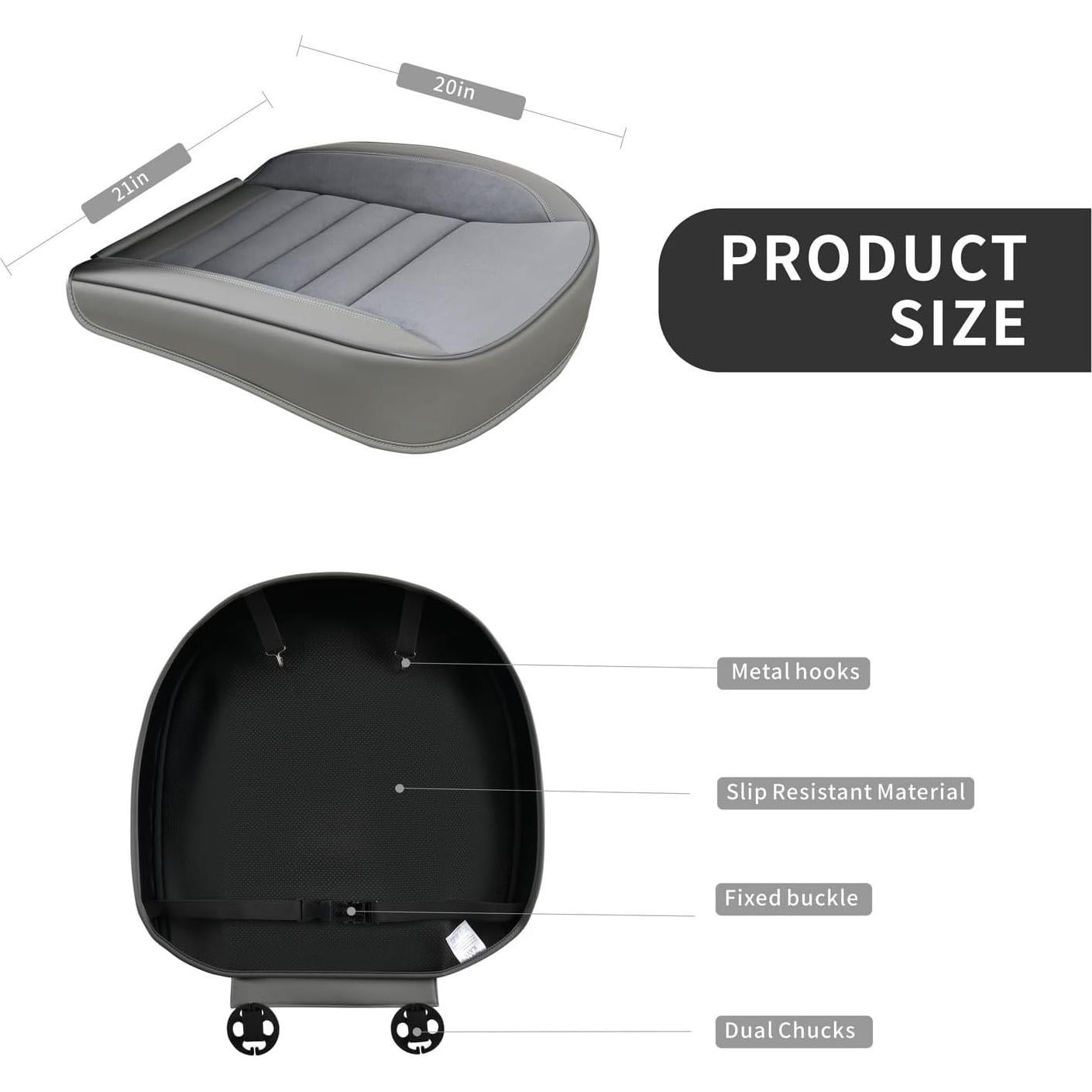 Cojín de Asiento de Coche KAYI 2 Pack Espuma de Memoria Gris