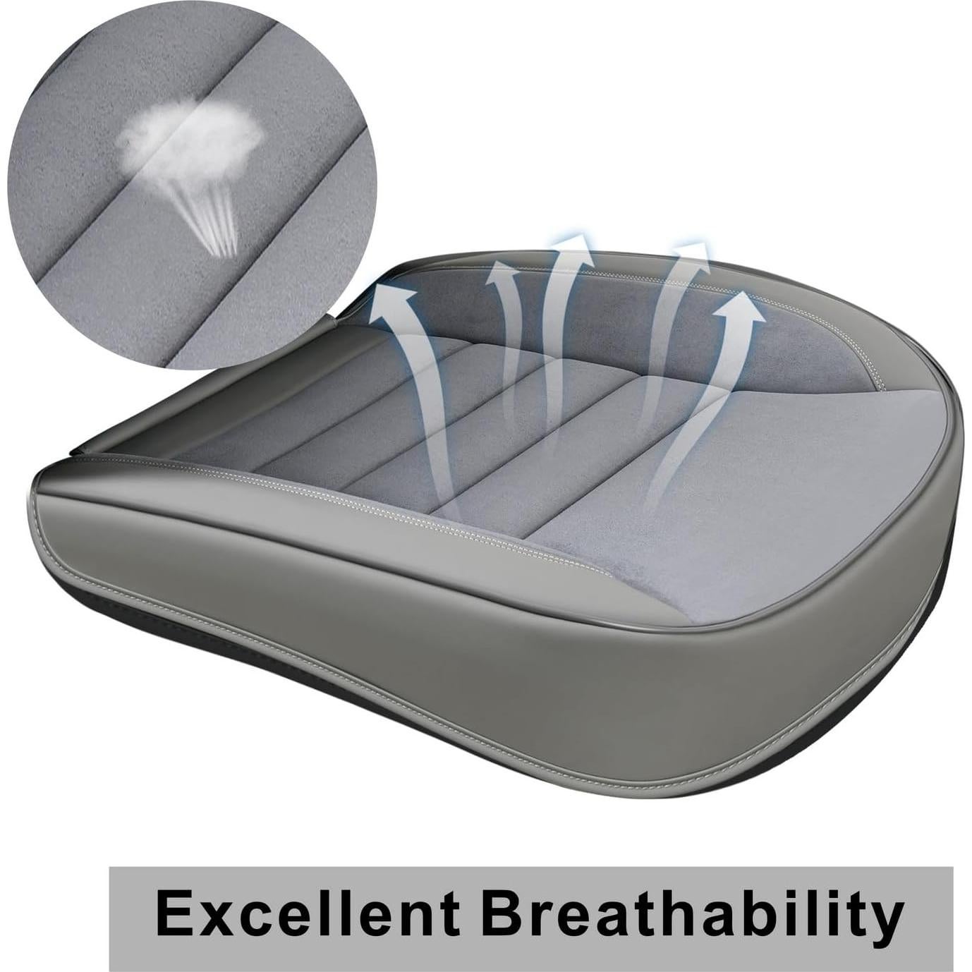 Cojín de Asiento de Coche KAYI 2 Pack Espuma de Memoria Gris