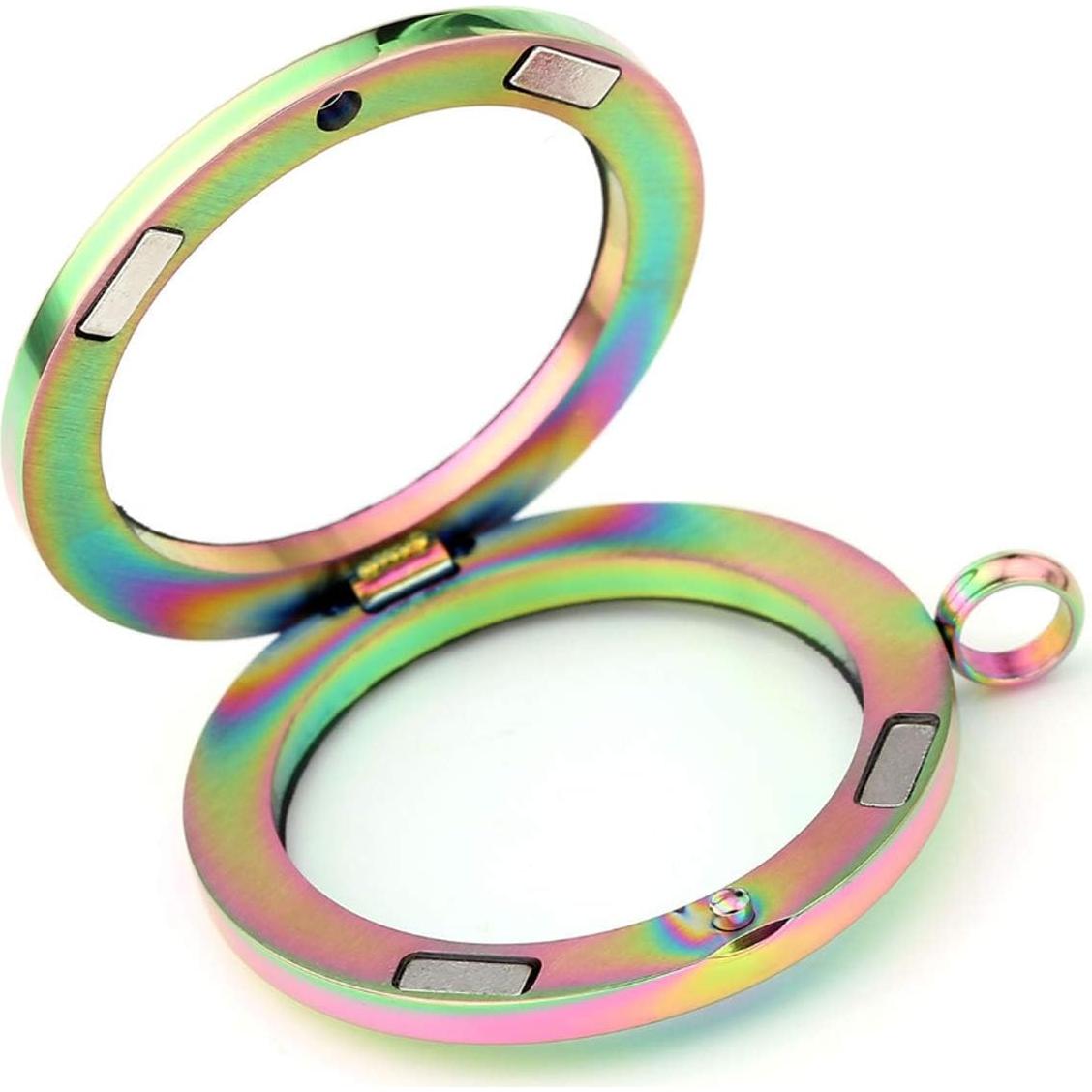 Colgante Medallón Zysta Silver 30mm Acero Inoxidable Hipoalergénico