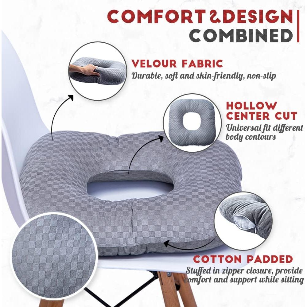 Cojín de Asiento Vinban Relleno de Algodón para Dolor de Coccix