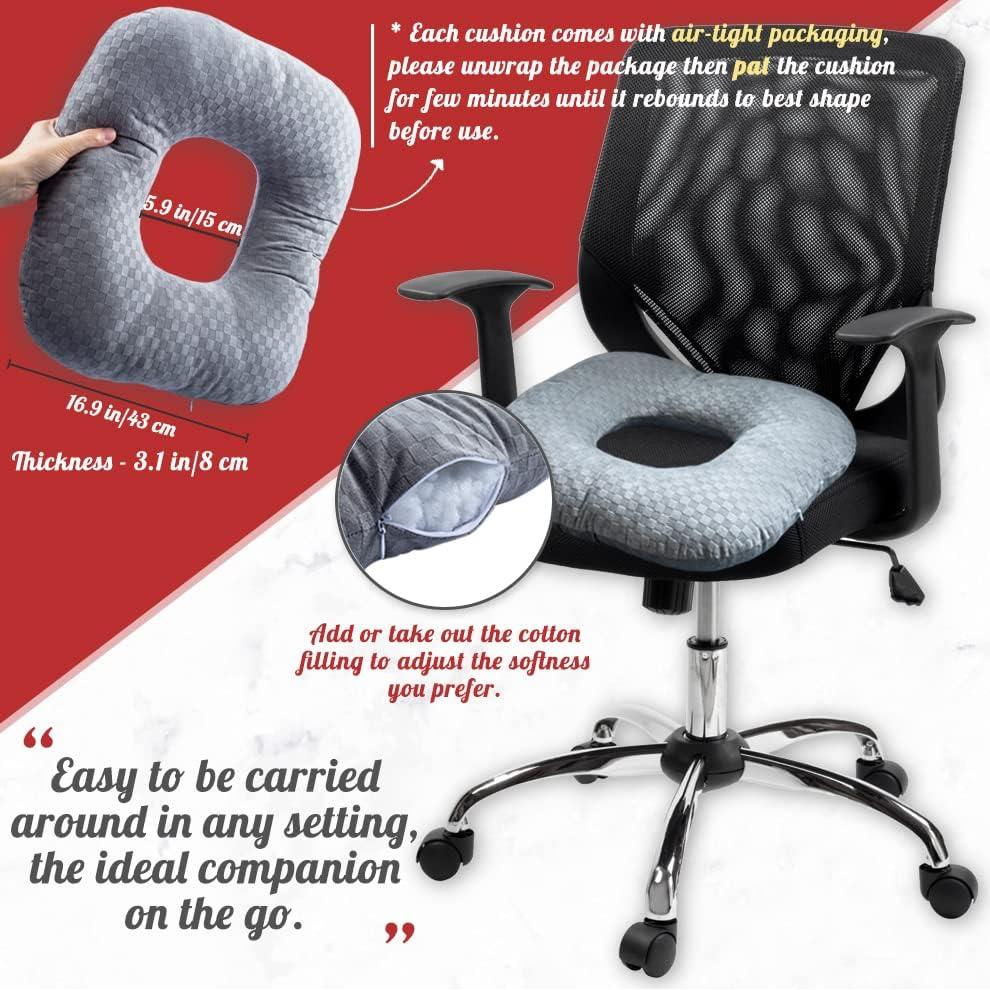 Cojín de Asiento Vinban Relleno de Algodón para Dolor de Coccix