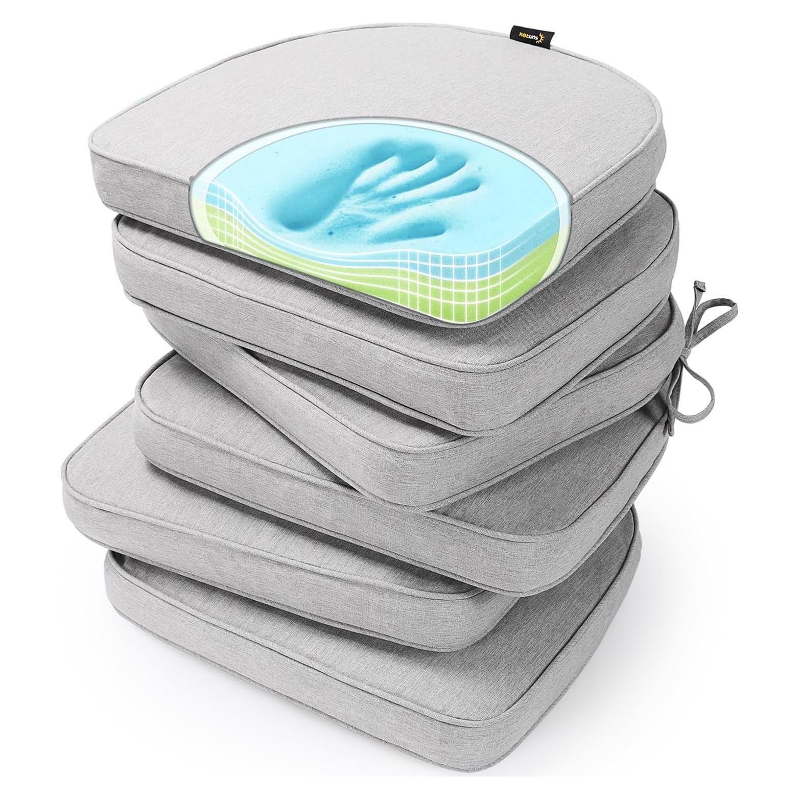 Cojines de Silla SUNROX 43x41cm Espuma Memoria Resistente Agua - 6 Unidades