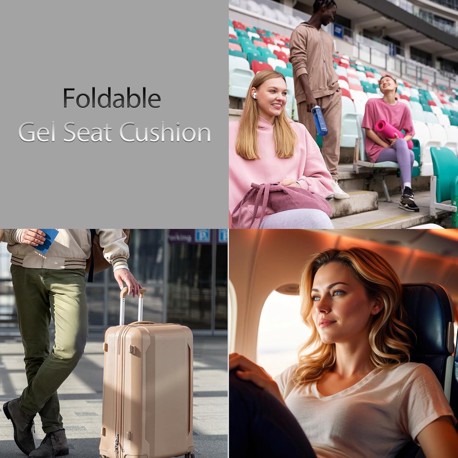 Cojín de Gel Plegable SeoTin para Viaje 0.9" Negro