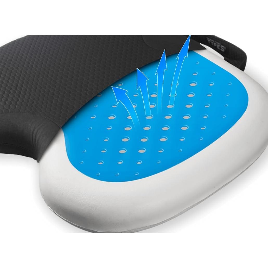Cojín de Asiento de Gel TYPE S 2 Pack, Espuma Memoria, Alivio Dolor