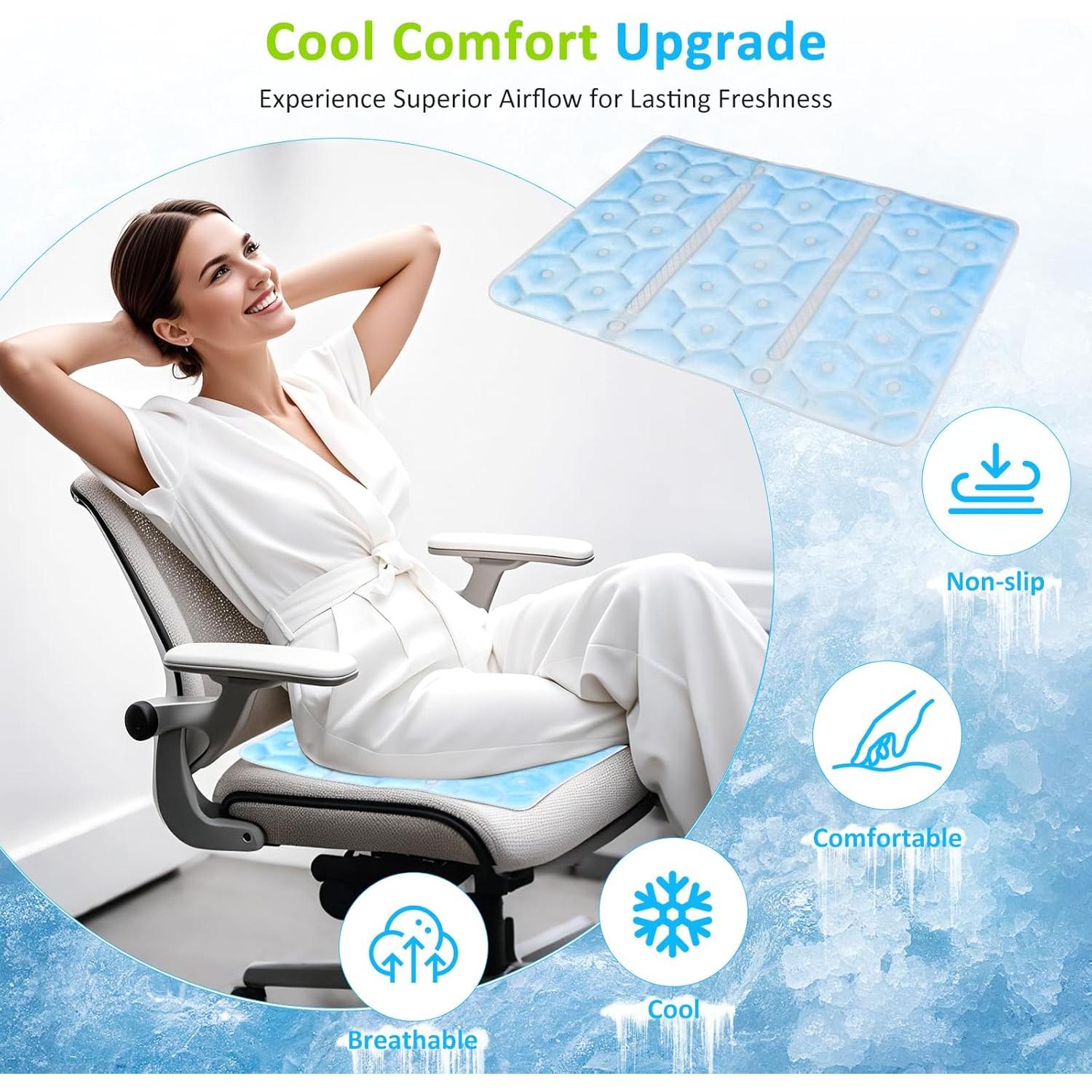 Cojín de Asiento Refrigerante Laokiiy 28°C - Plegable y Portátil