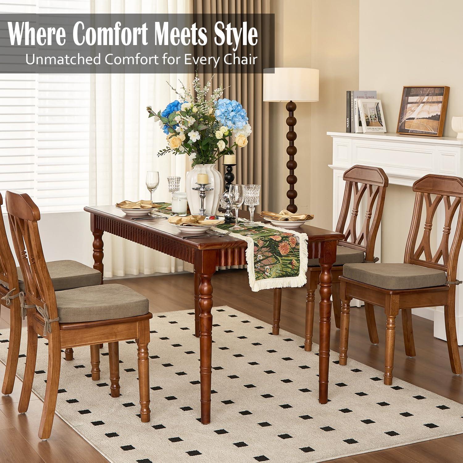 Cojines para Sillas Nobildonna 43x41 cm Gris Cálido, Juego de 2