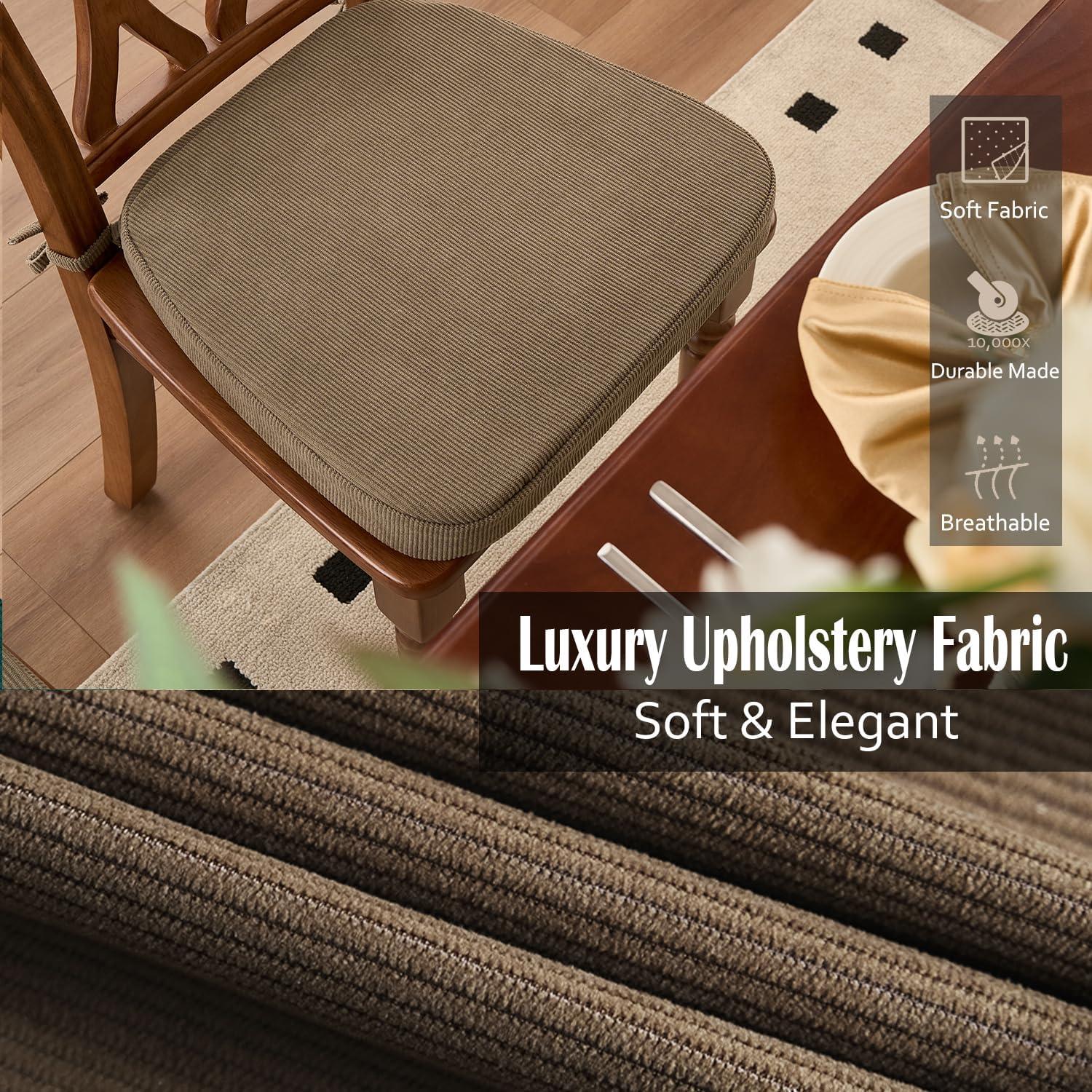 Cojines para Sillas Nobildonna 43x41 cm Gris Cálido, Juego de 2